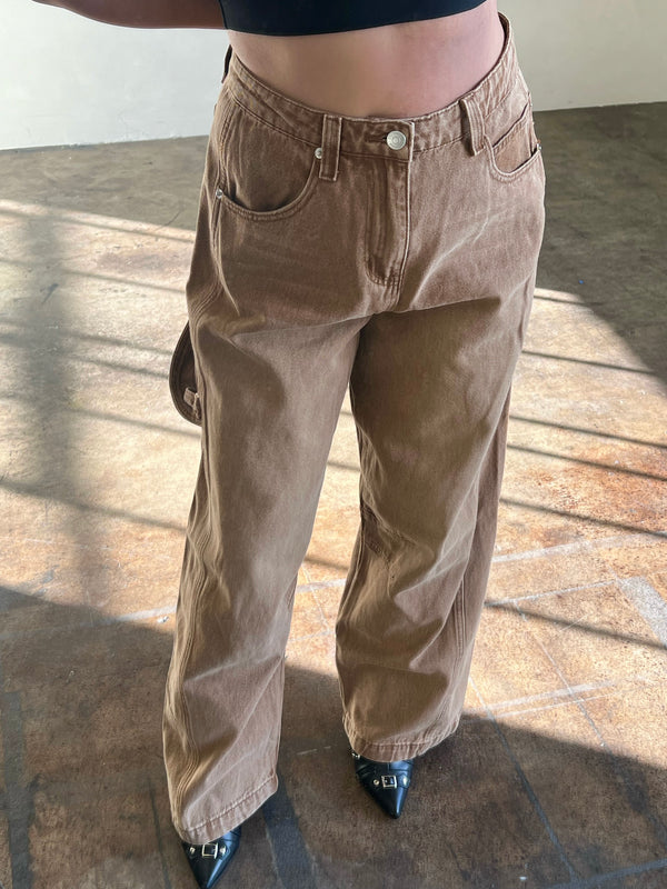 Vanessa Baggy Jeans (Brown) - Laura's Boutique, Inc