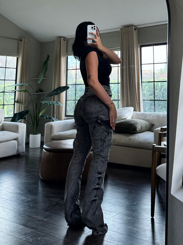 Victoria Cargo Pants (Washed Black) - Laura's Boutique, Inc