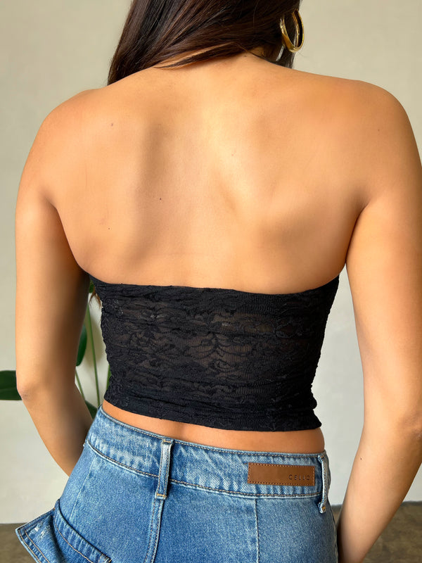 Jocelyn Lace Tube Top (Black) - Laura's Boutique, Inc