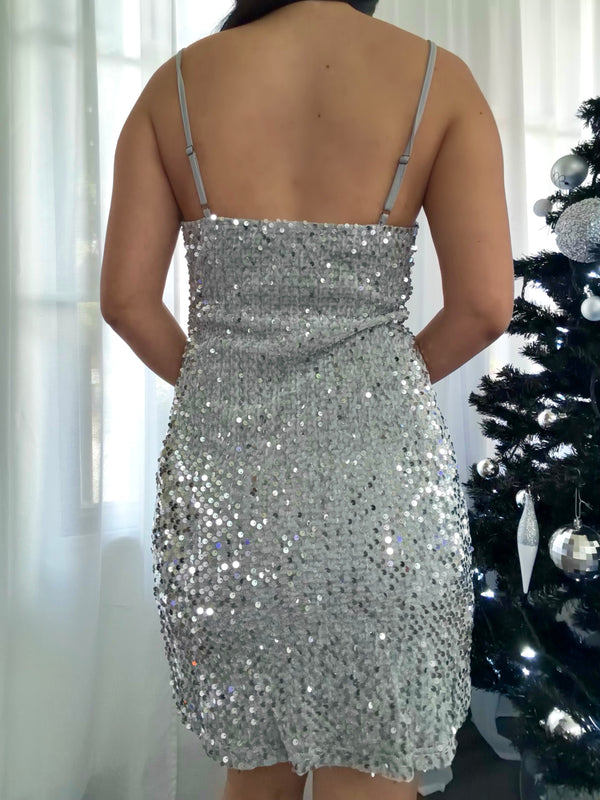 Cynthia Sequence Dress (Silver) Medium
