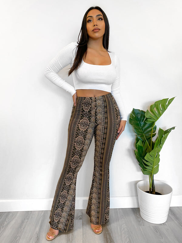 Ginna Bell Bottoms (Brown Multi)