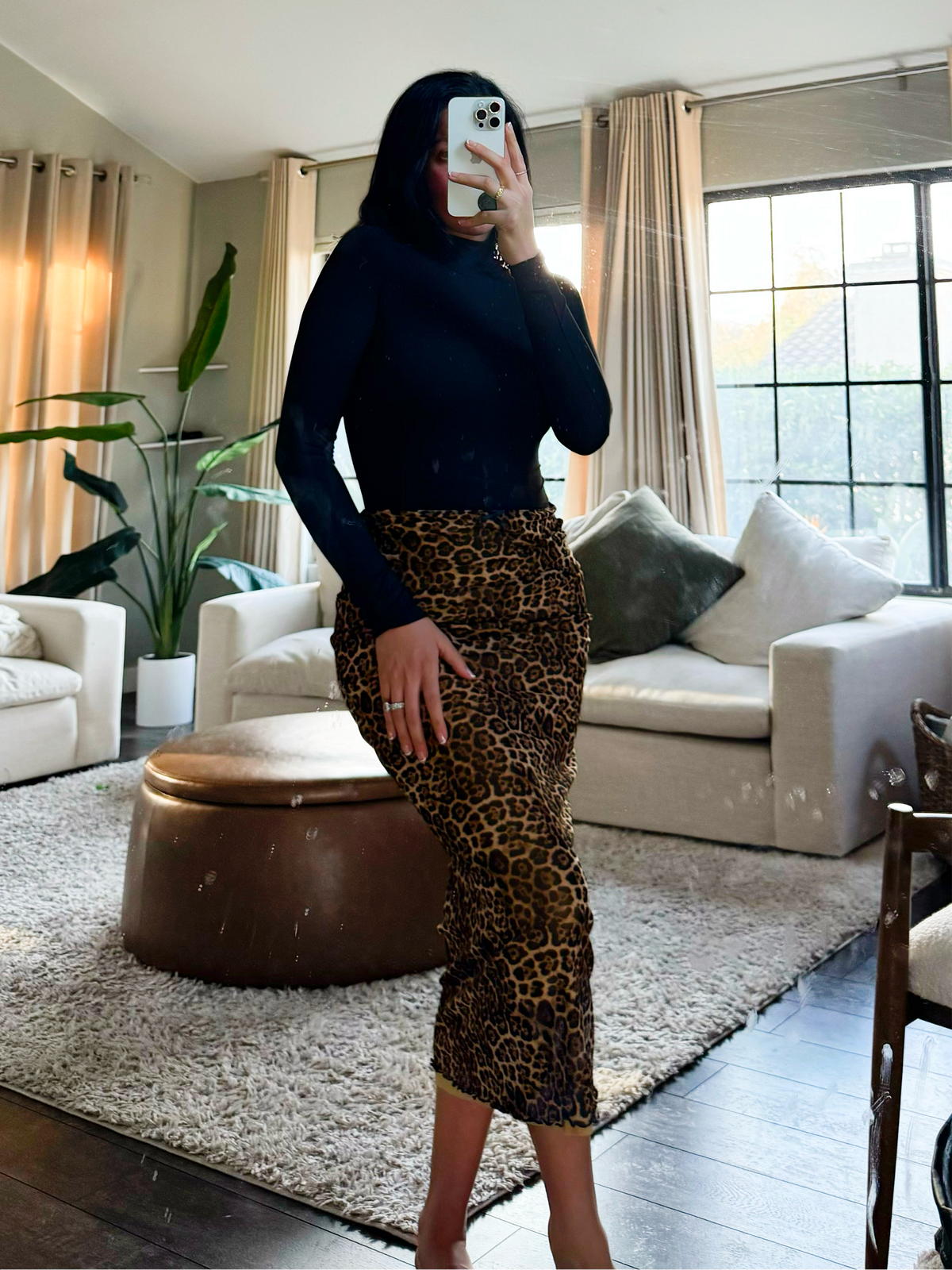 Lynette Leopard Mesh Skirt (Leopard)