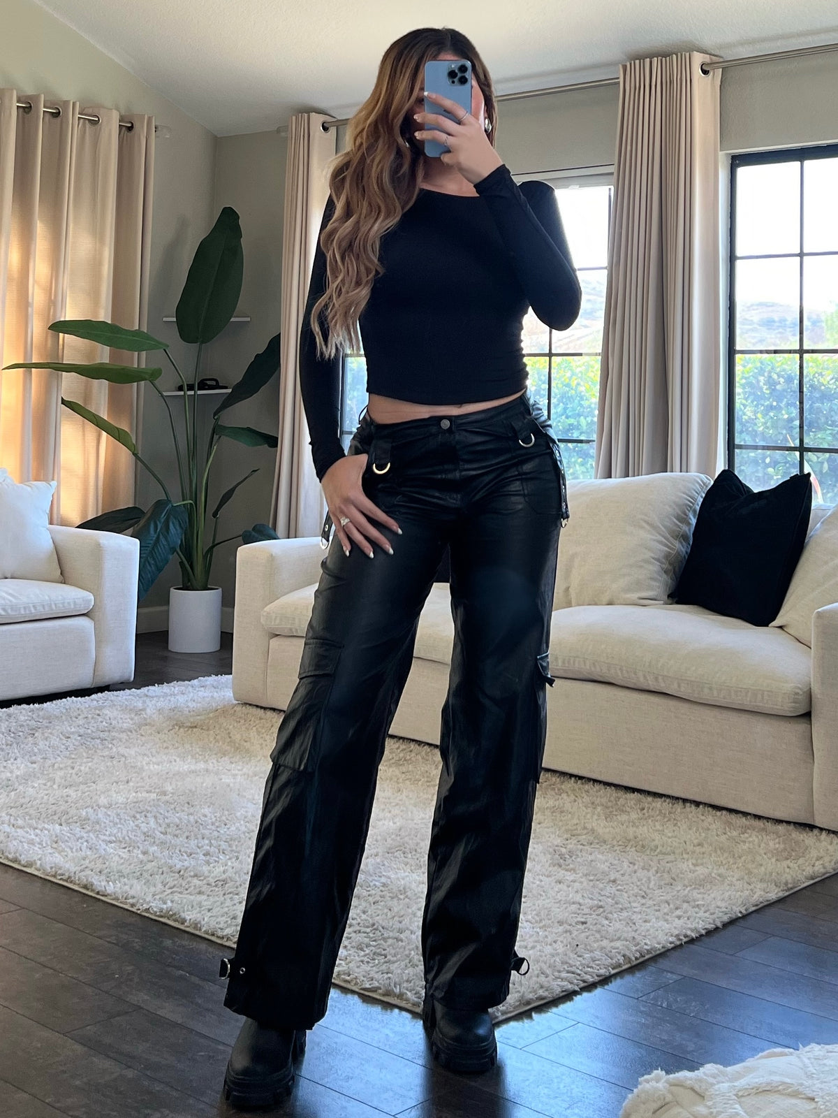Amari Leather Pants (Black)