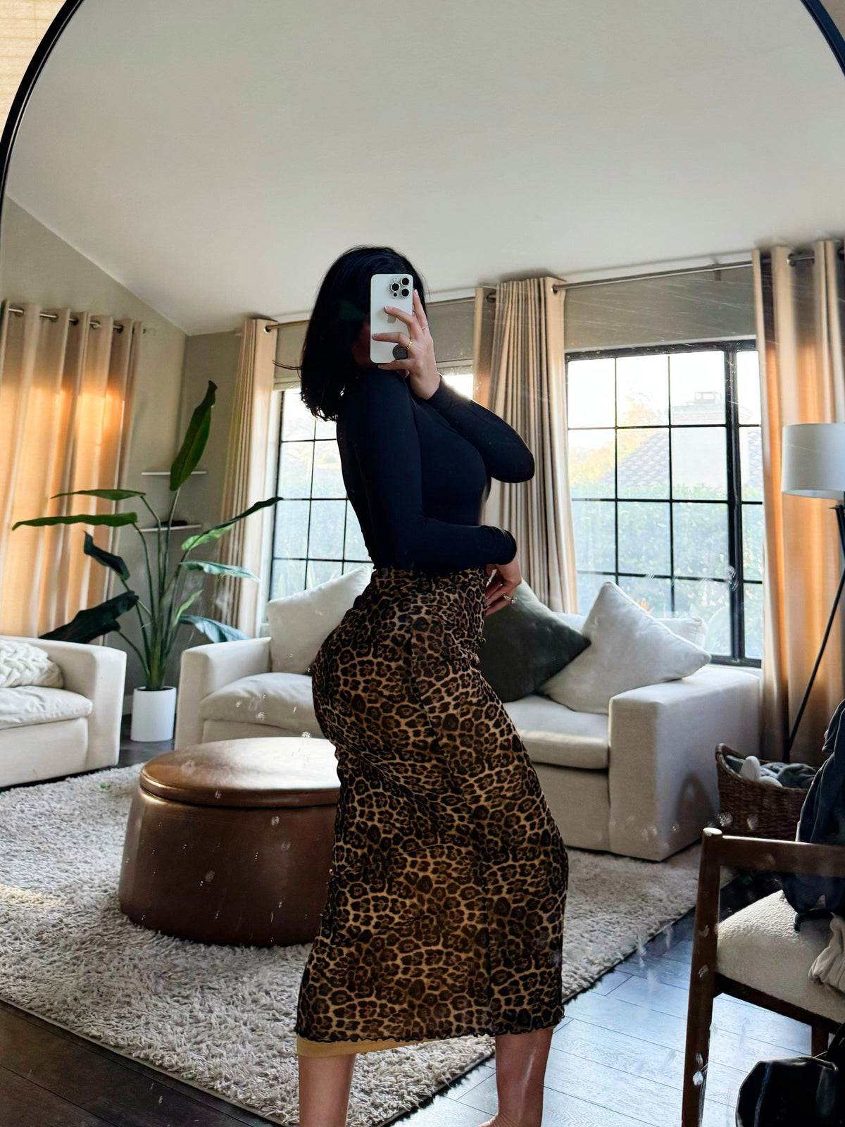 Lynette Leopard Mesh Skirt (Leopard)