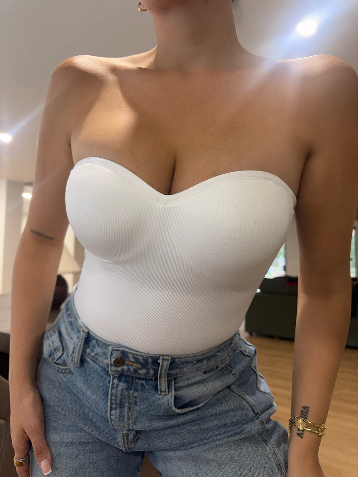 Yasmeen Basic Bodysuit (White)