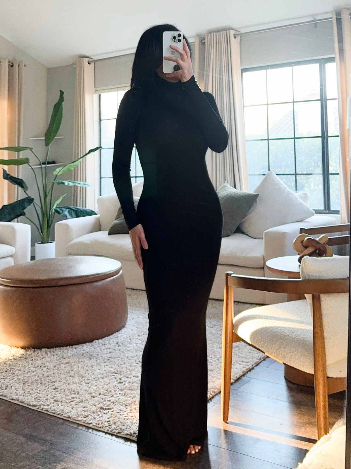 Mandee Turtleneck Maxi Dress (Black)