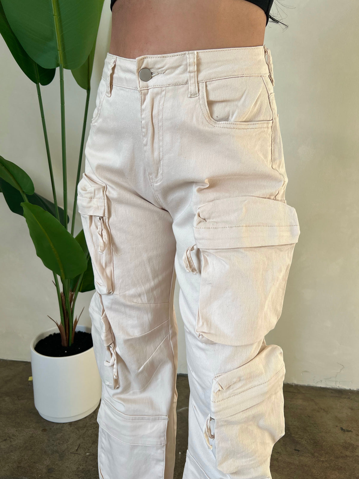 Natalia Cargo Pants (Ivory)