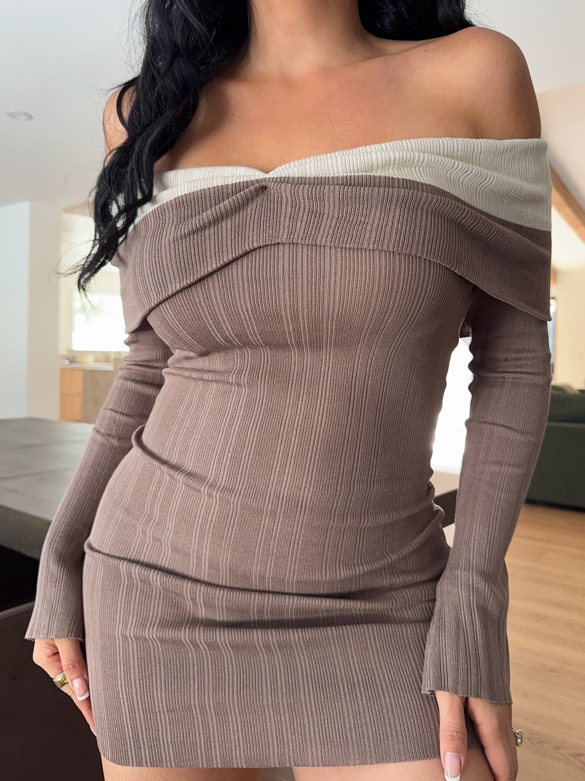 Kenia Knit Dress (Brown) Large