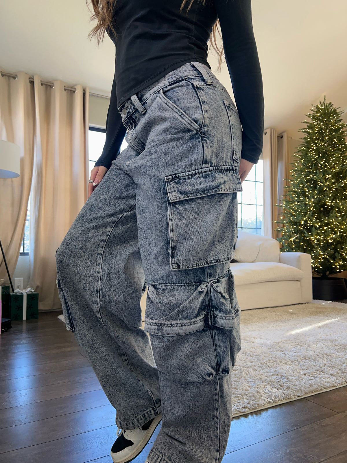 Alexia Denim Cargo Pants (Pink Wash) - Laura’s Boutique, Inc