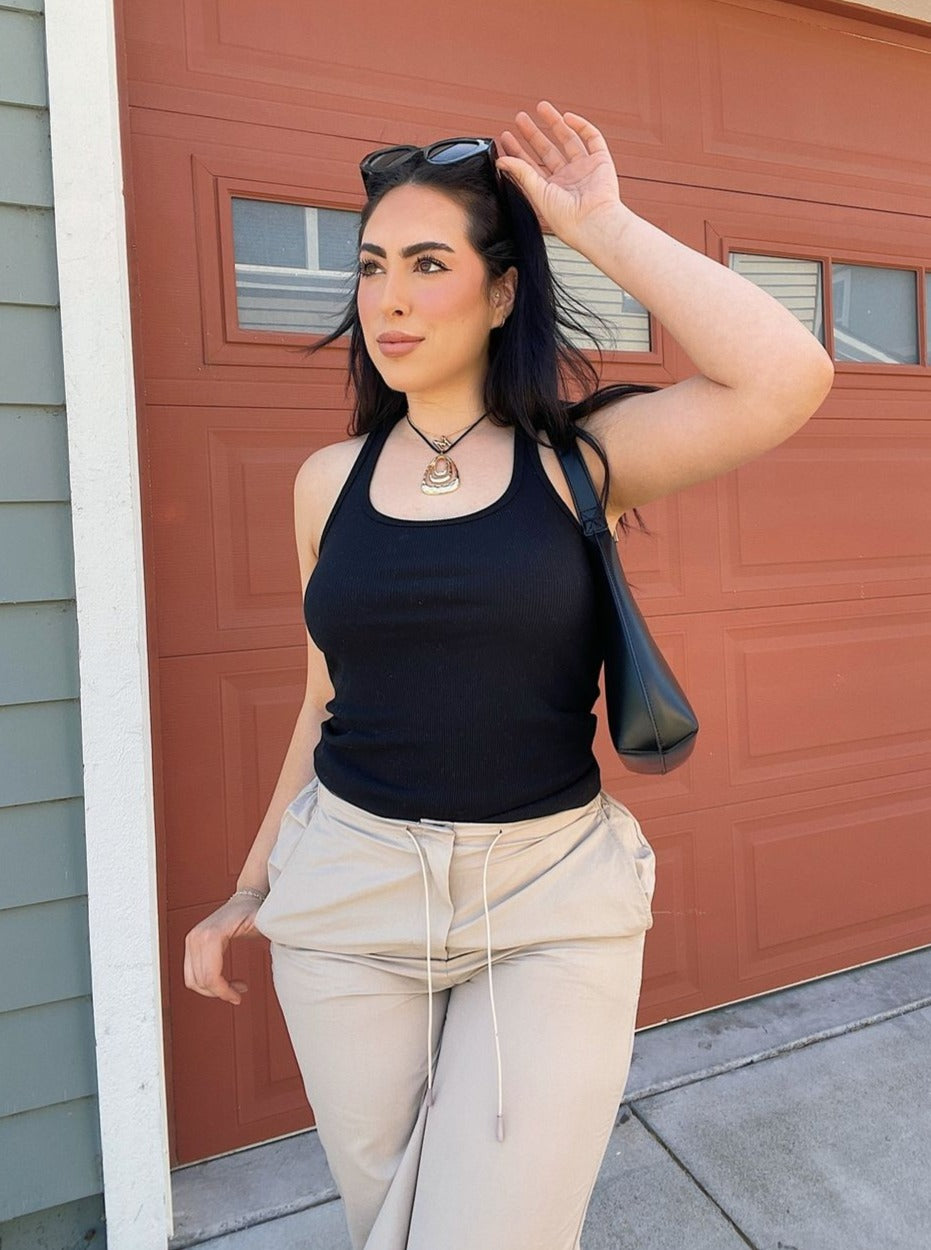 Isabel Low Rise Cargo Pants (Khaki)