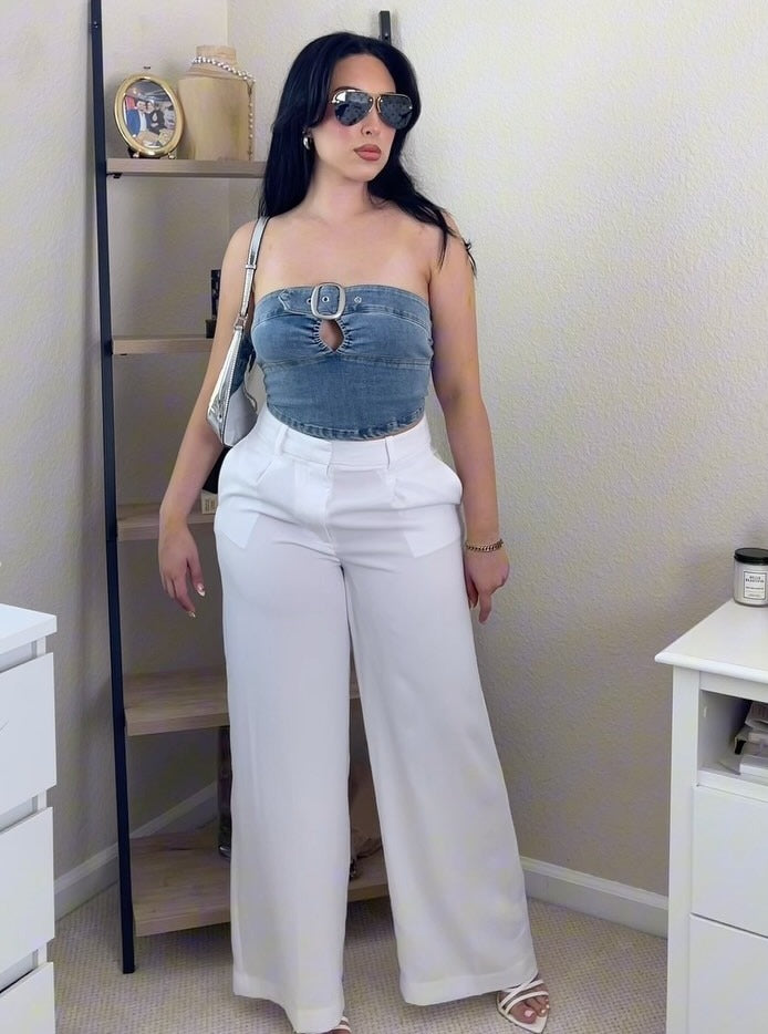 Natalie Denim Tube Top (Medium Denim)