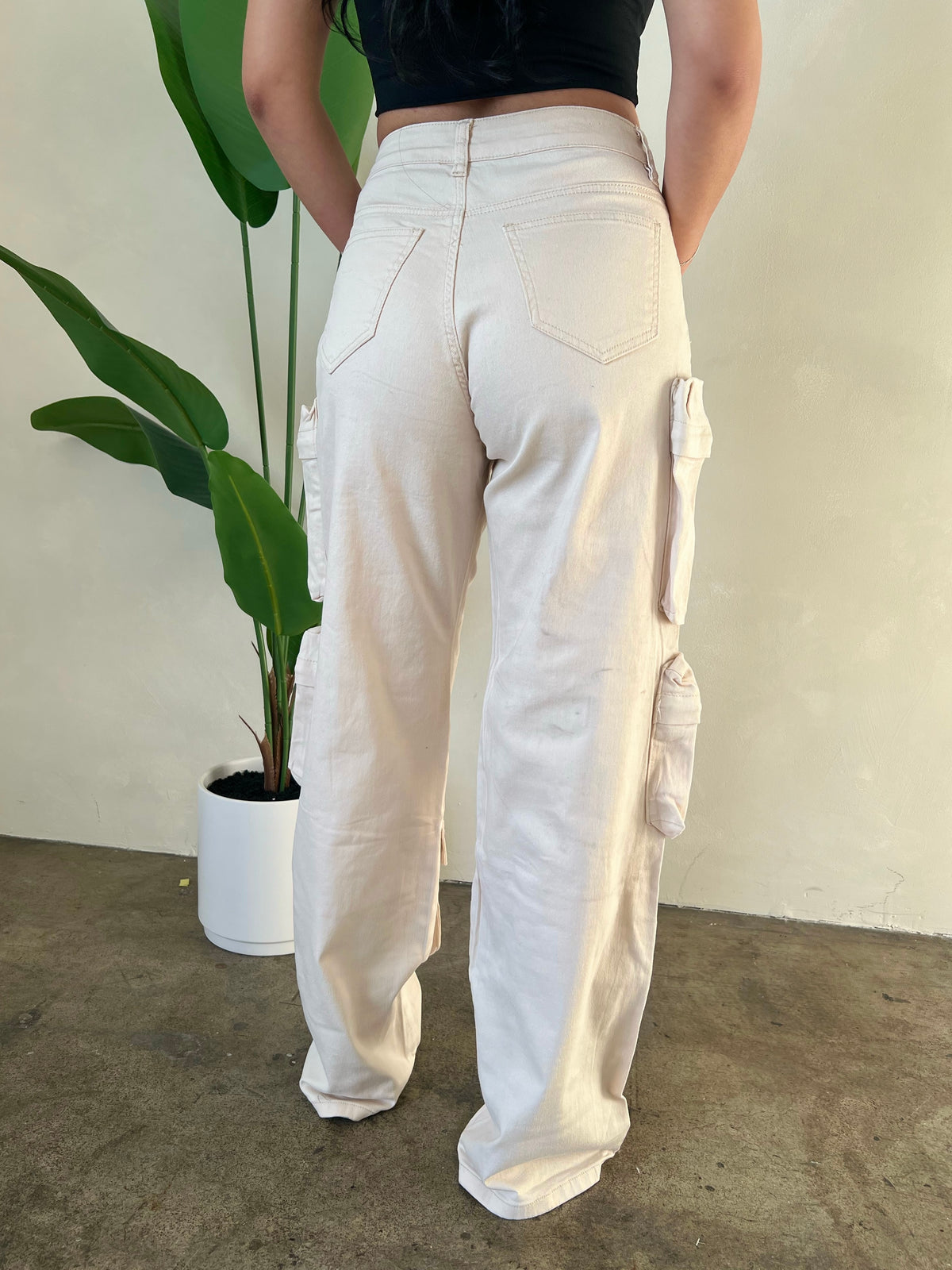 Natalia Cargo Pants (Ivory)