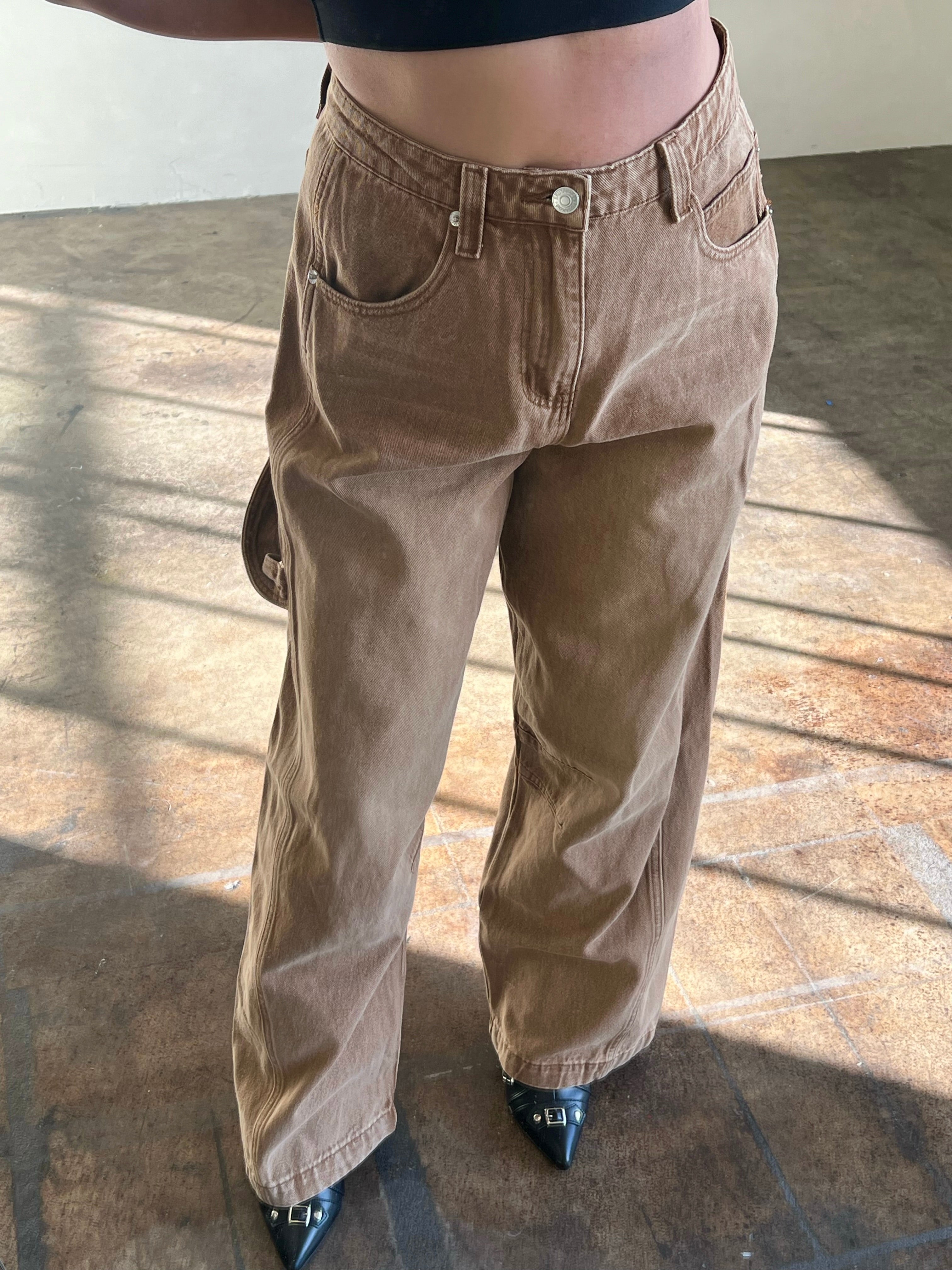 Vanessa Baggy Jeans (Brown) - Laura's Boutique, Inc