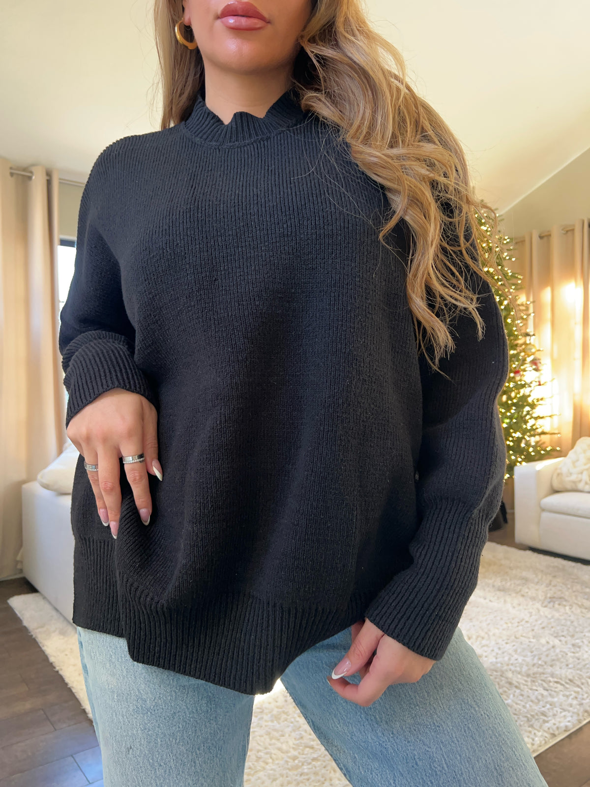Jackie Oversized Sweater (Black)