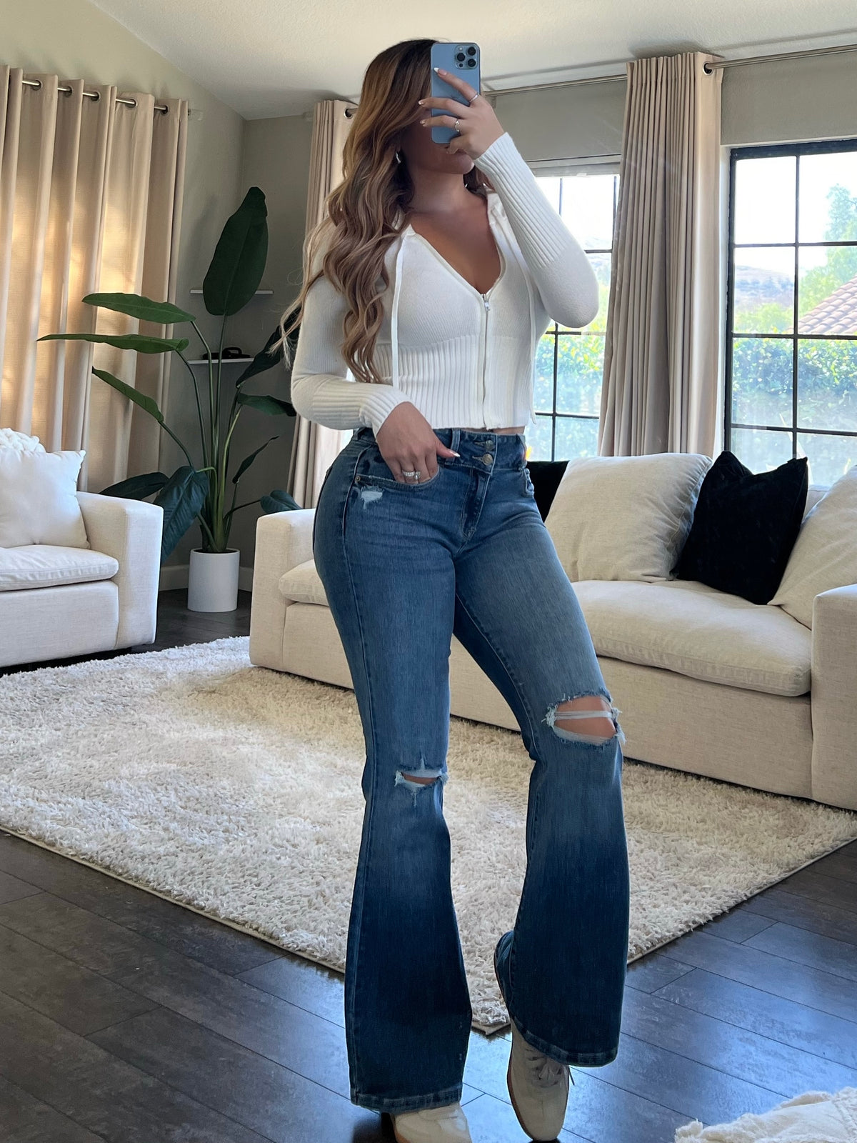 Jessica Denim Flare Jeans (Medium Denim)