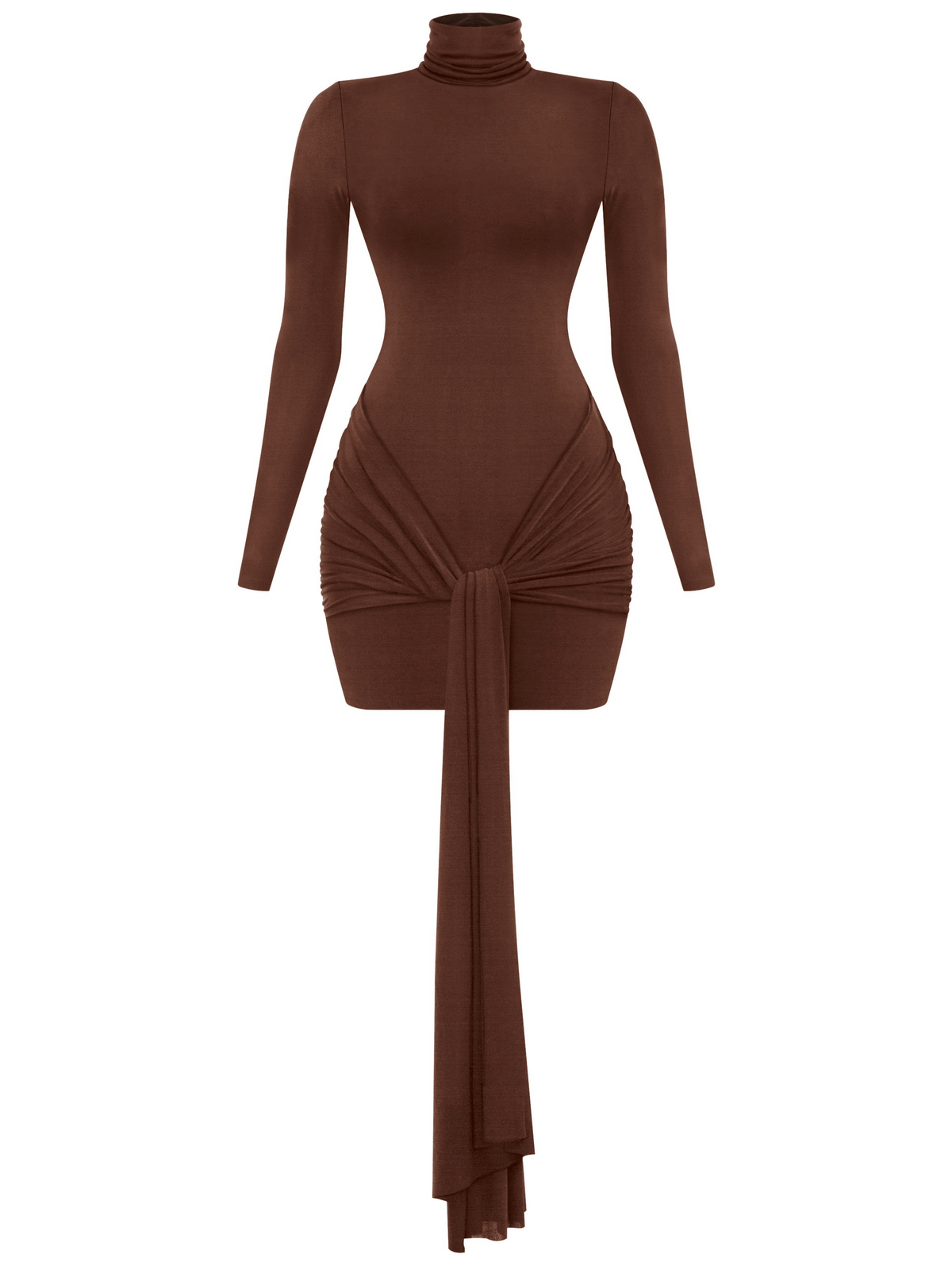 Elena Turtleneck Dress (Brown)