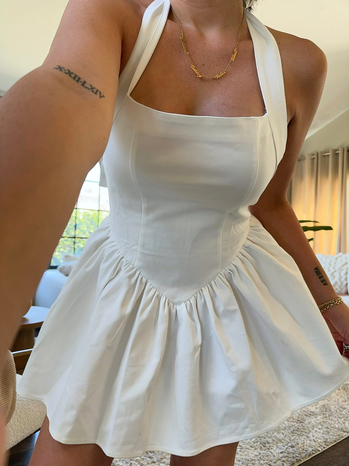 Ana Flare Mini Dress (White) - Laura's Boutique, Inc Ana Flare Mini Dress (White) - Laura's Boutique, Inc