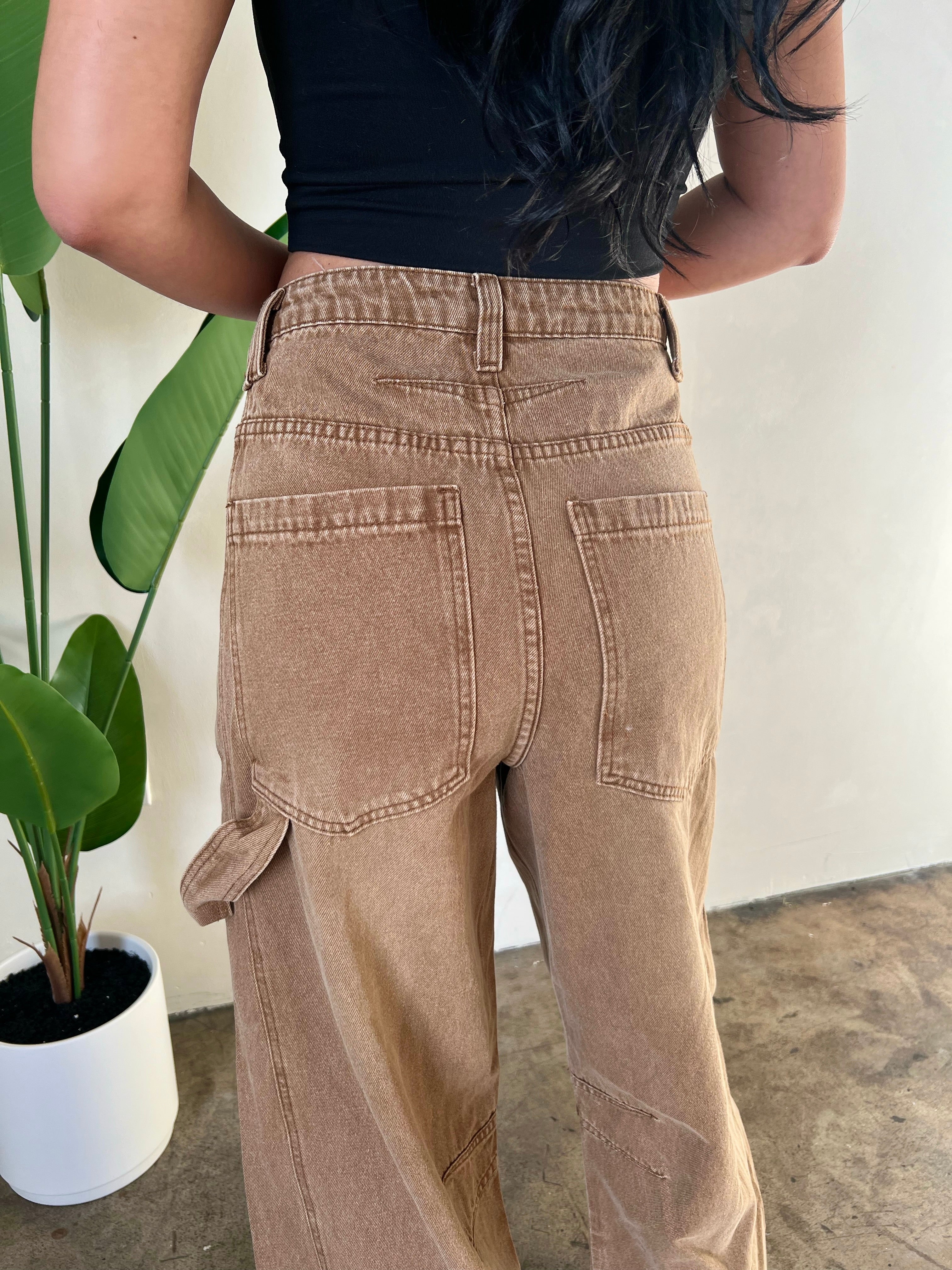 Vanessa Baggy Jeans (Brown) - Laura's Boutique, Inc