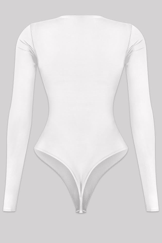 Ana Long Sleeve Bodysuit (Off White)