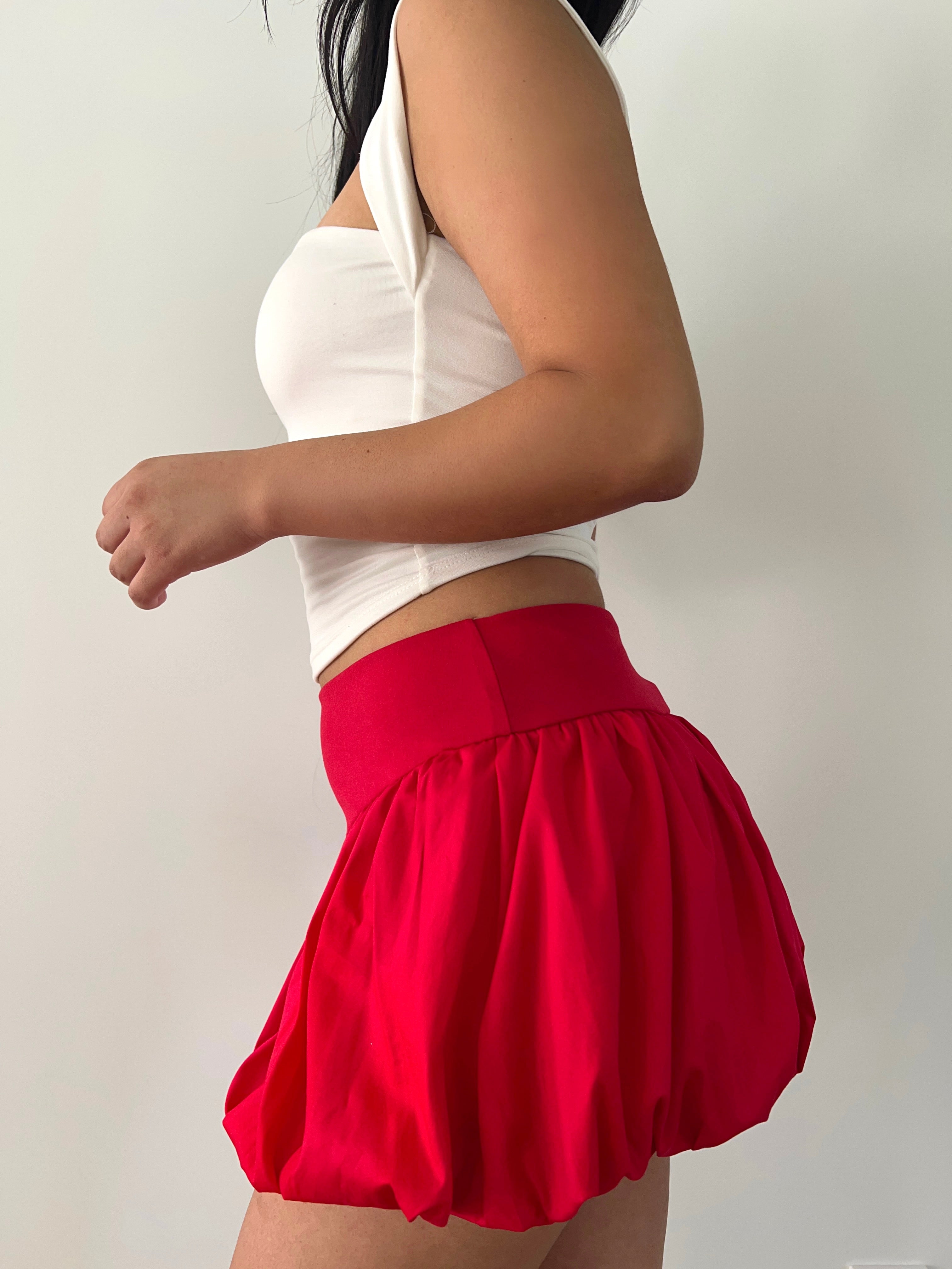 Nadia Bubble Skirt (Red) - Laura's Boutique, Inc