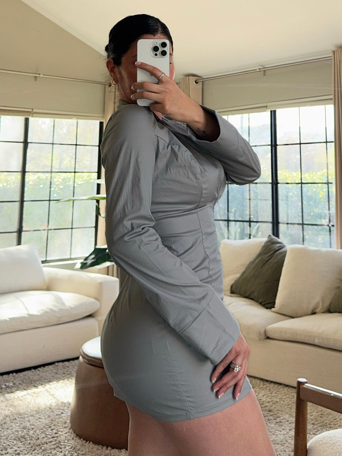 Christina Zip Up Dress (Grey)