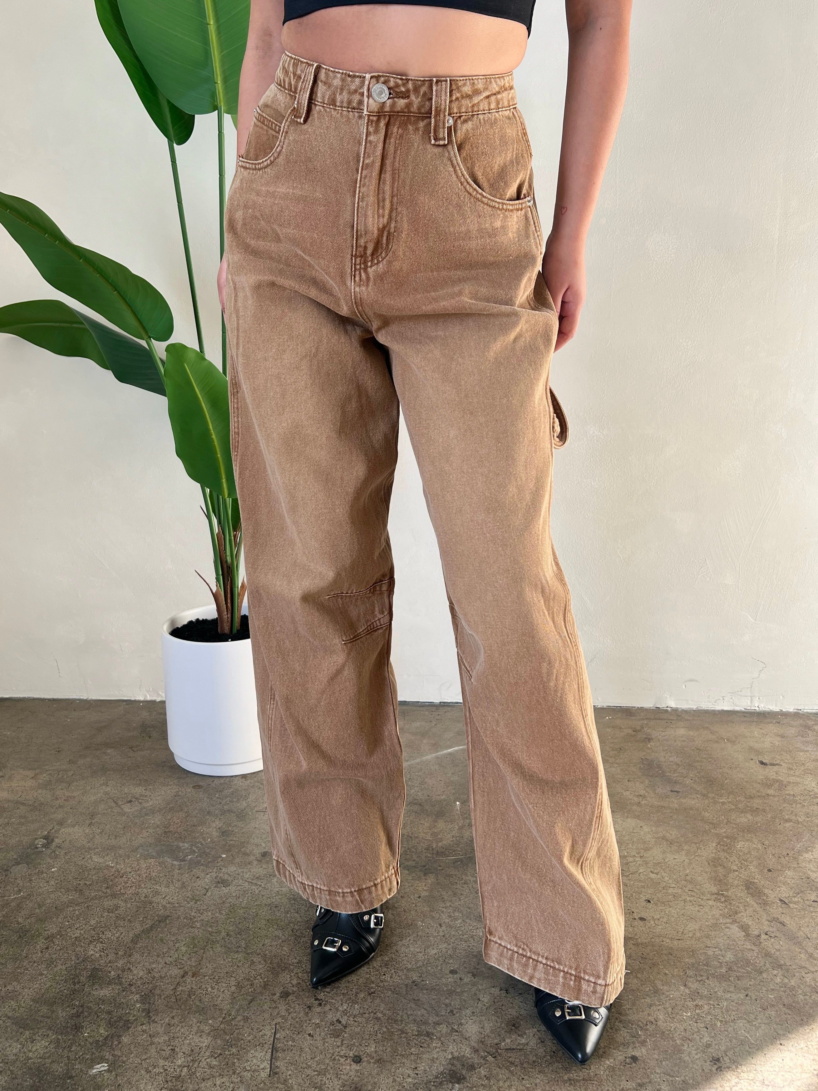 Vanessa Baggy Jeans (Brown) - Laura's Boutique, Inc