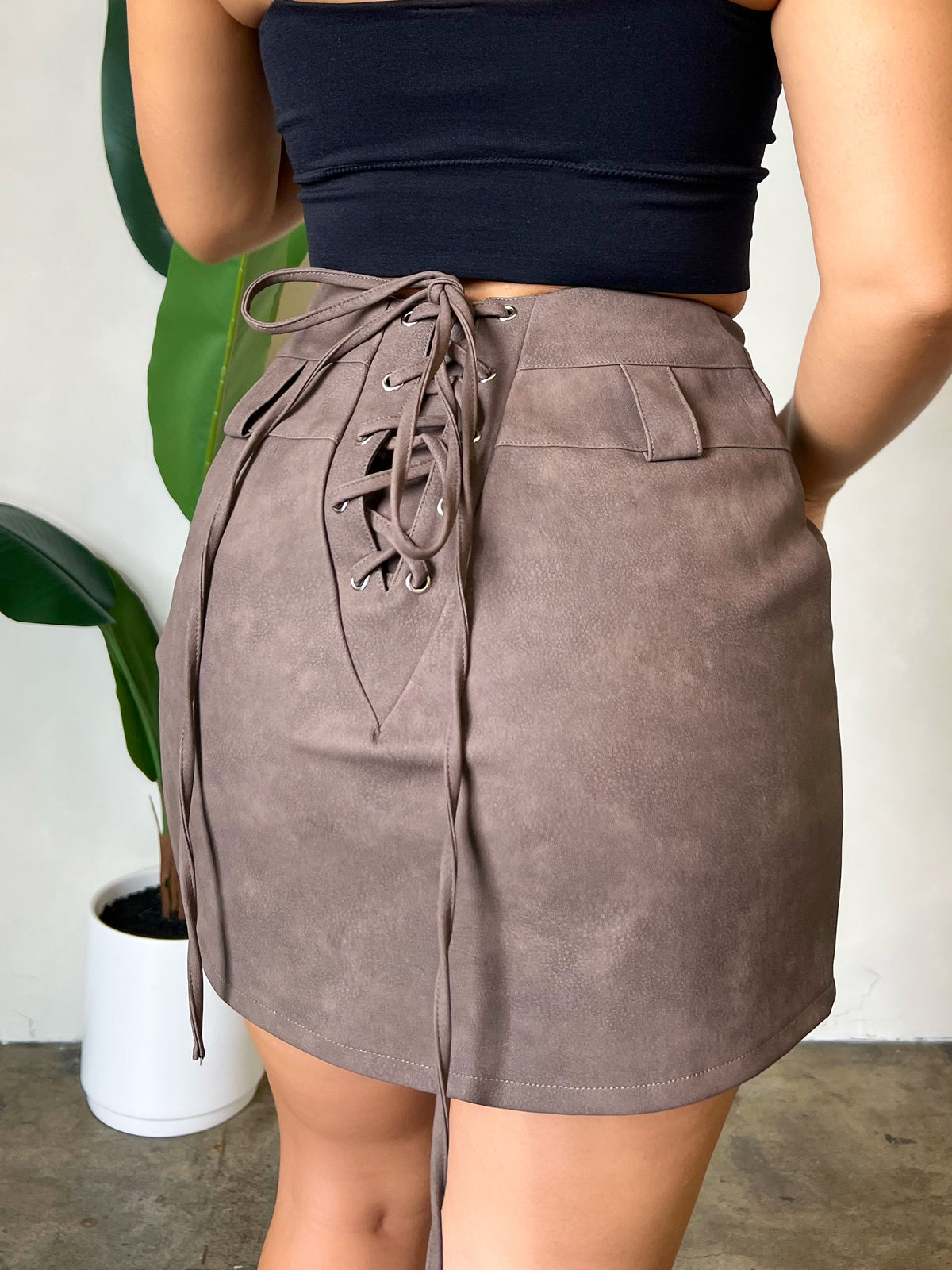 Melissa Leather Skirt (Mocha)