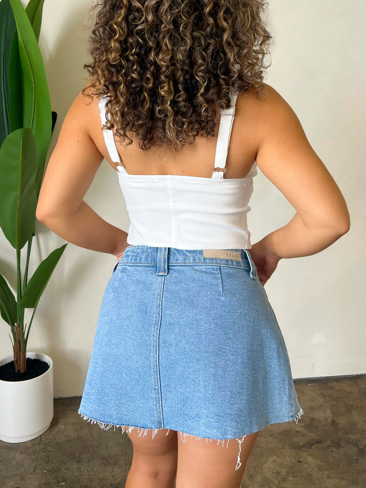 Joana Mini Skirt (Light Denim)