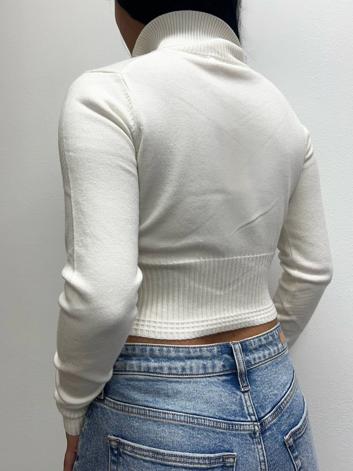 Samantha Knit Zip Up (Ivory)