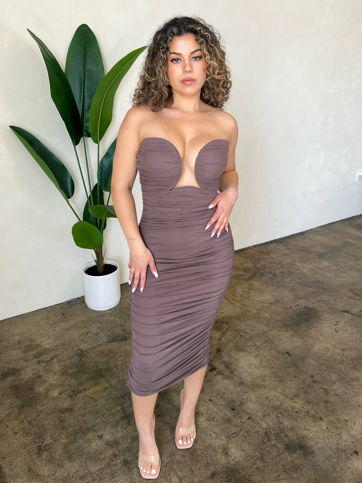 Cassie Dress (Brown)