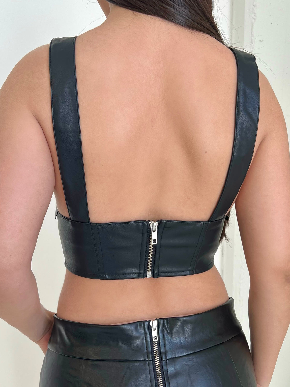 Amanda Leather Top (Black)