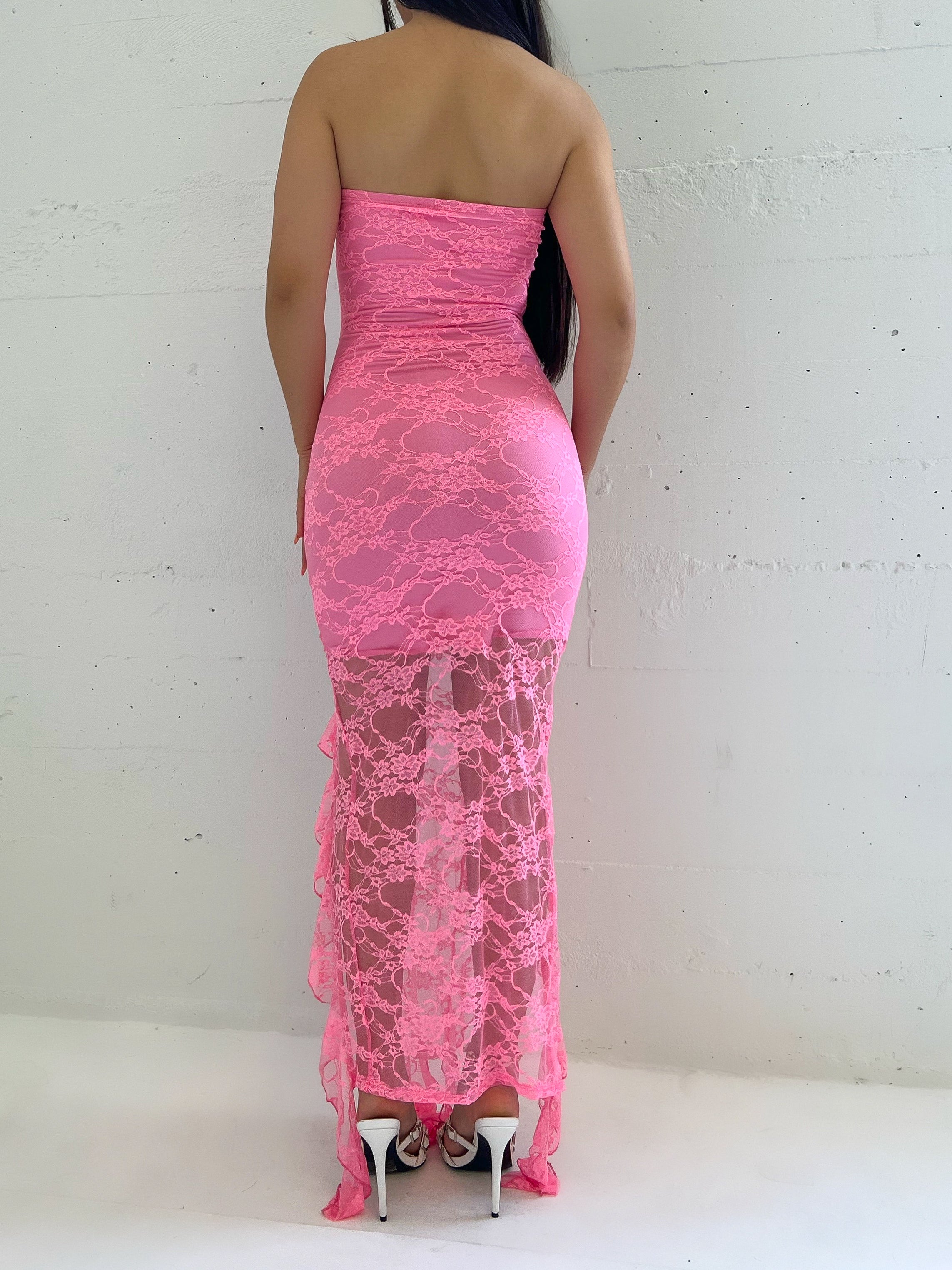 Maya Lace Dress (Pink) Medium Maya Lace Dress (Pink) Medium
