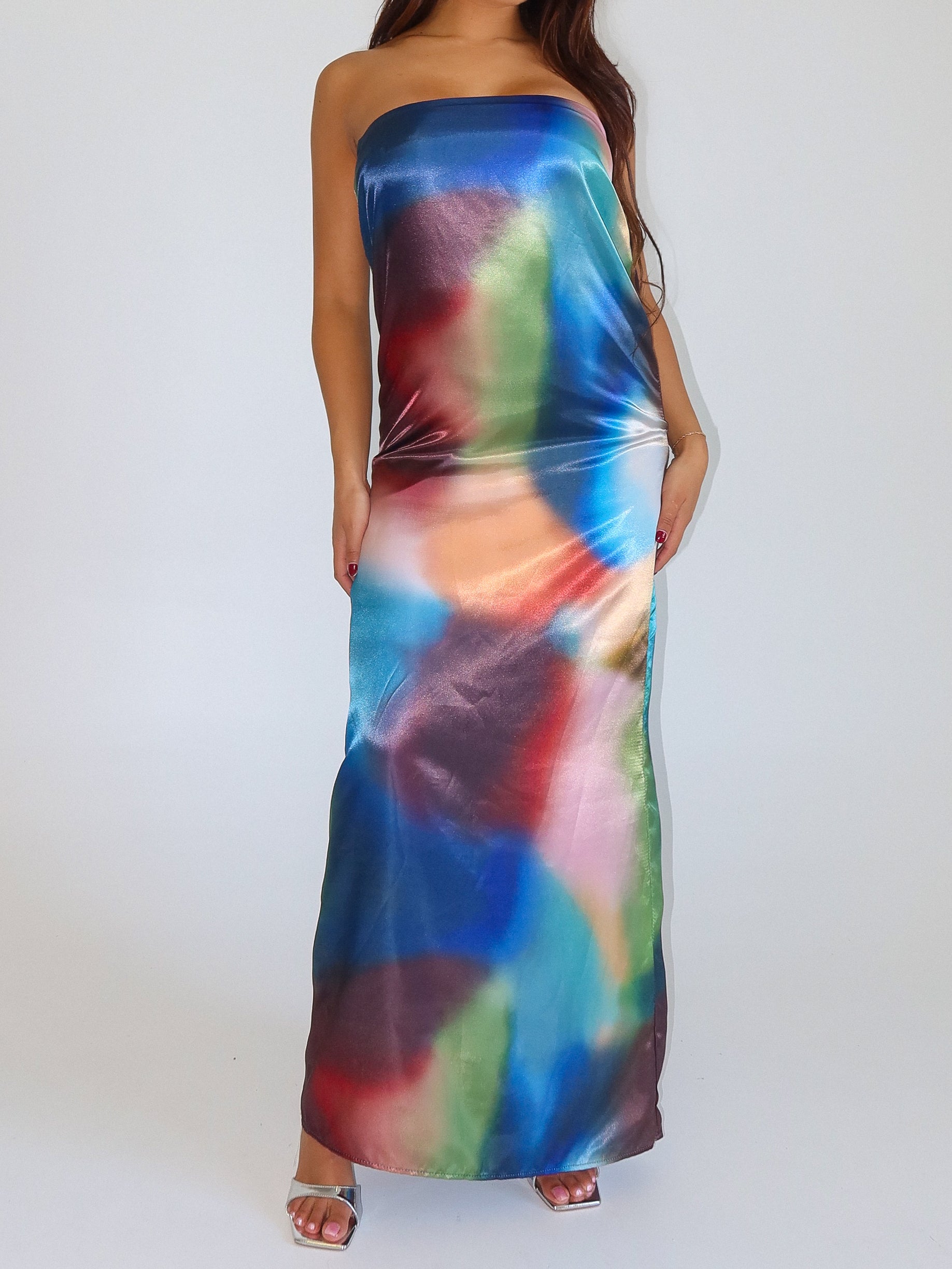 blue tie dye tube dress Tia Tube Dress One Size / Denim / Rayon