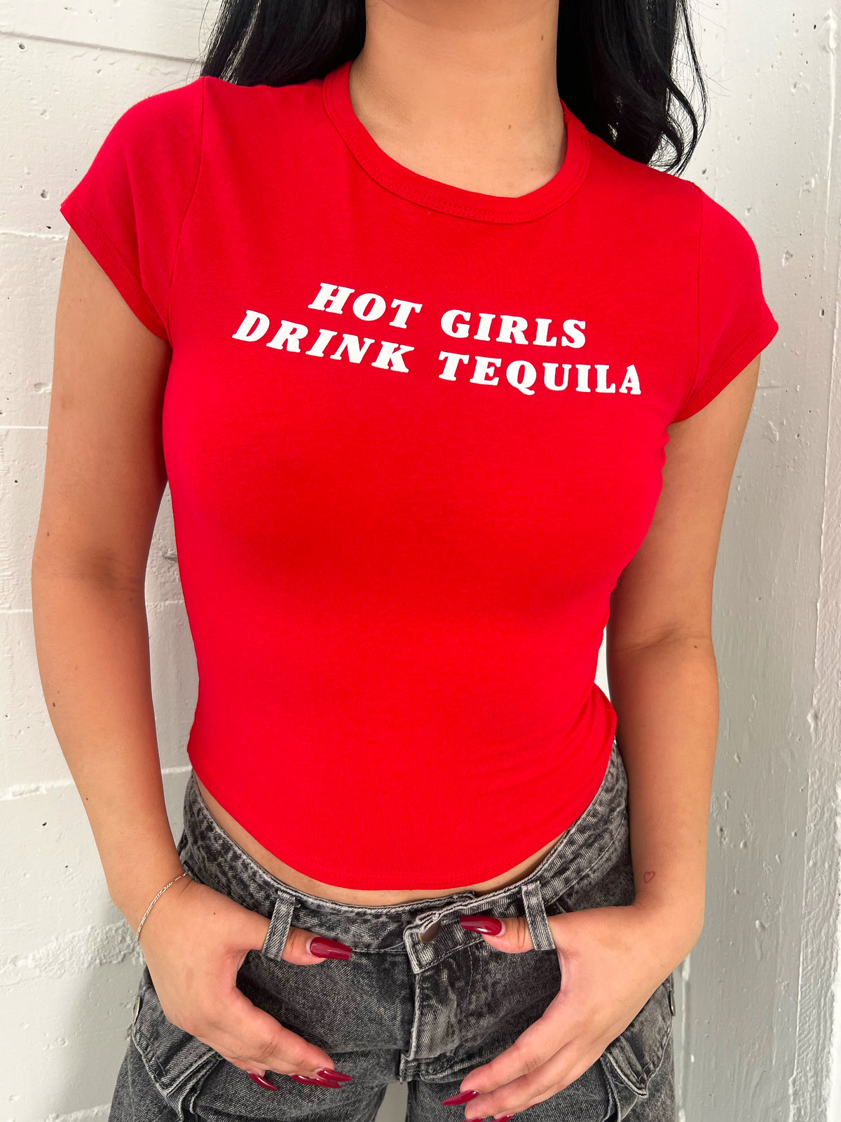 Hot Girls Drink Tequila Top (Red)