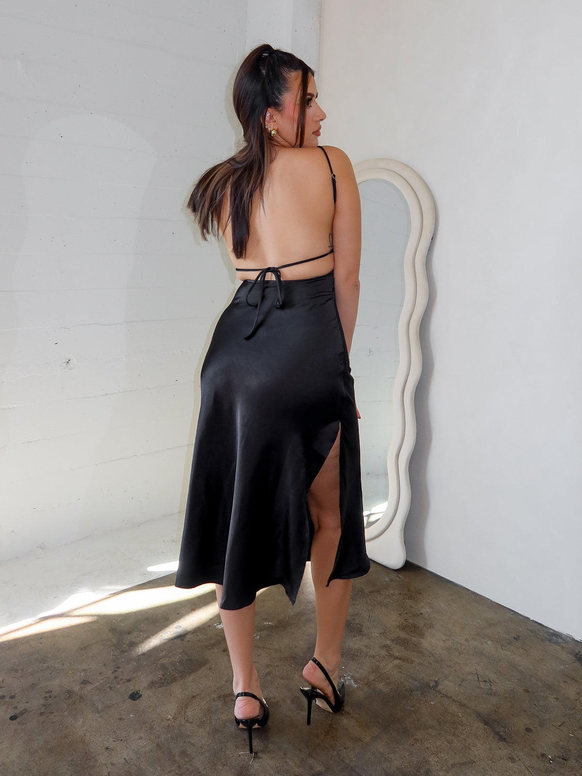 Grace Satin Dress (Black) - Laura's Boutique, Inc Grace Satin Dress (Black) - Laura's Boutique, Inc