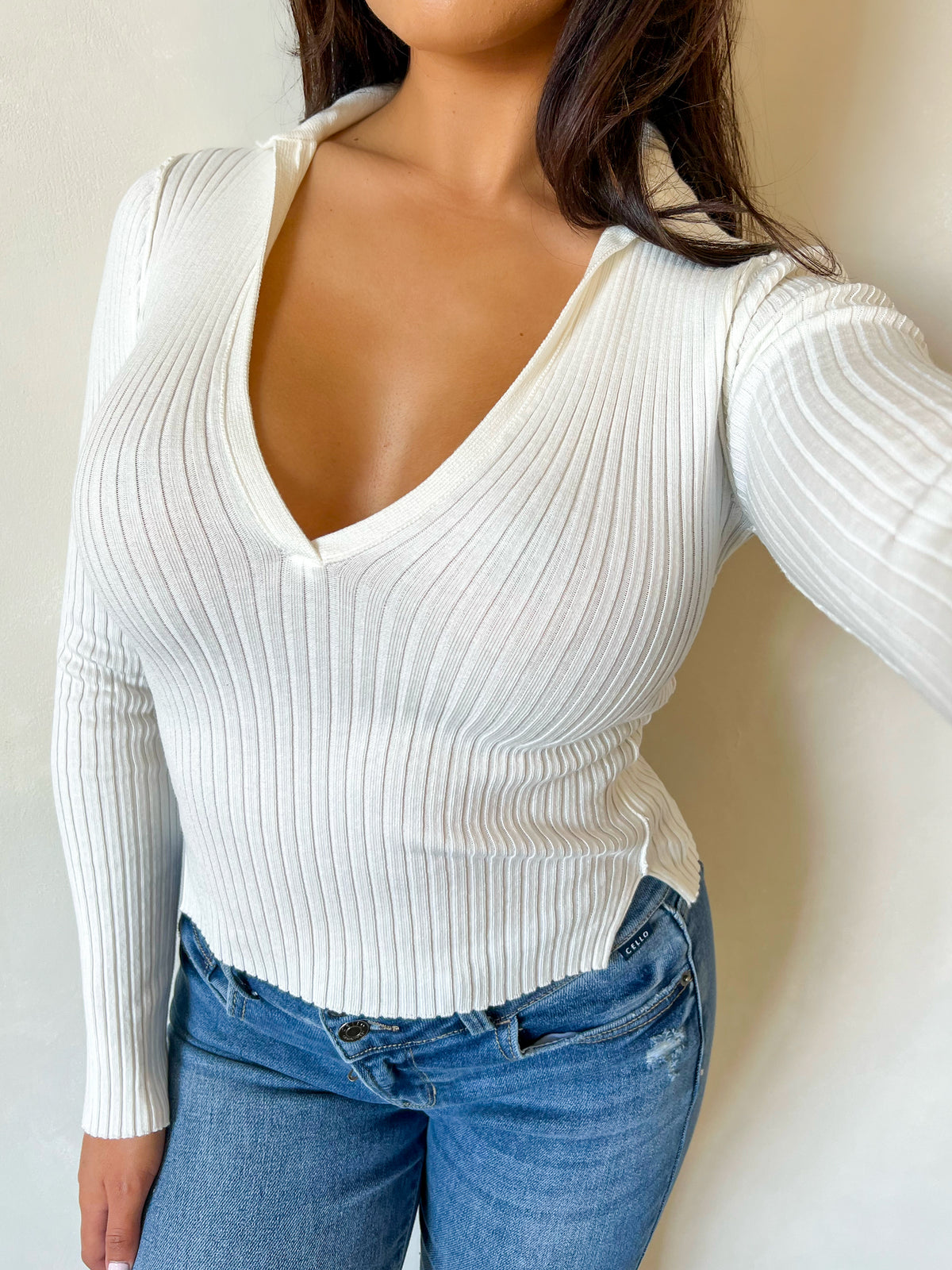 Alexandra Knit Long Sleeve (Ivory)