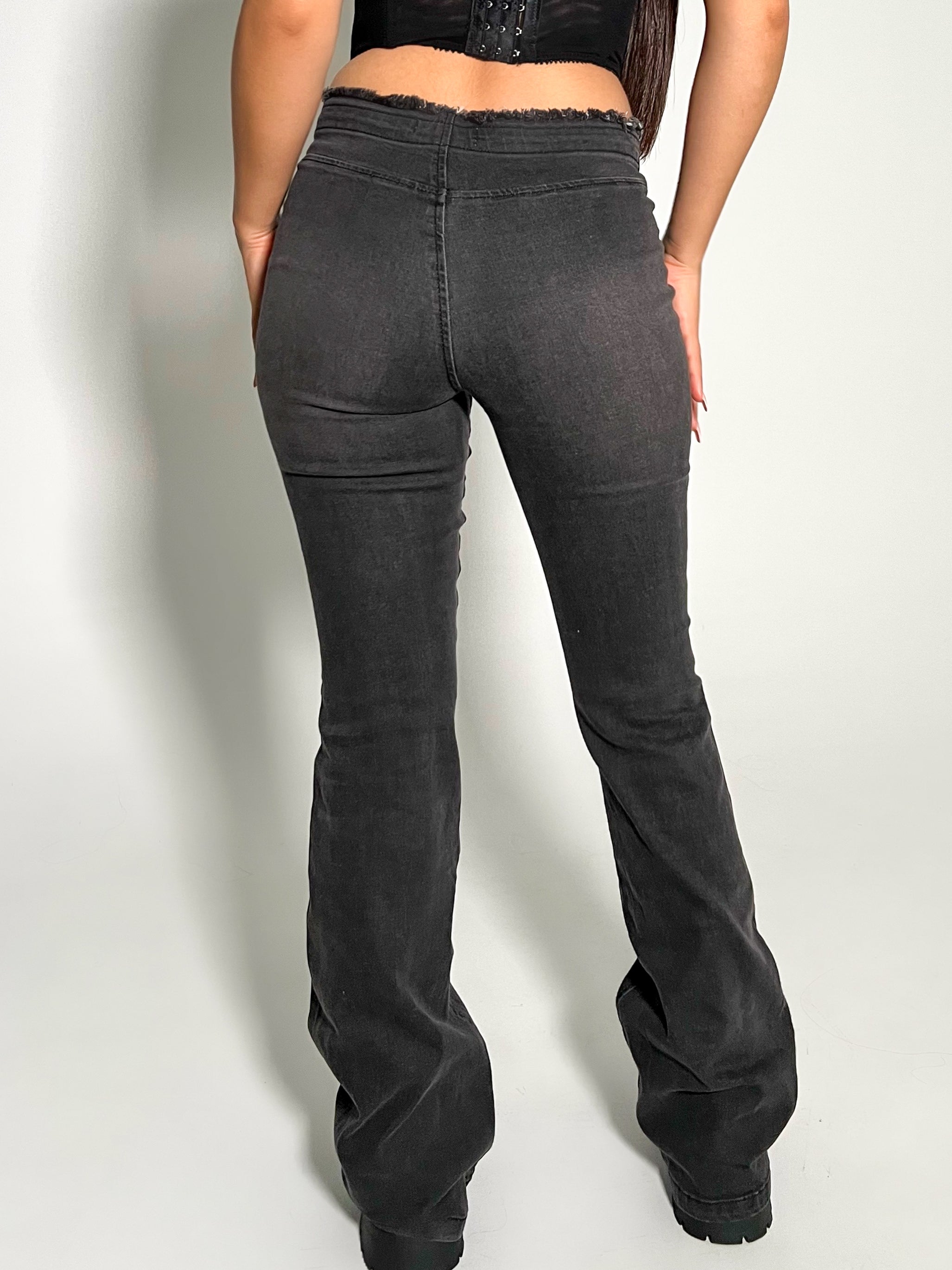 Kristie Flare Jeans (Black) - Laura's Boutique, Inc