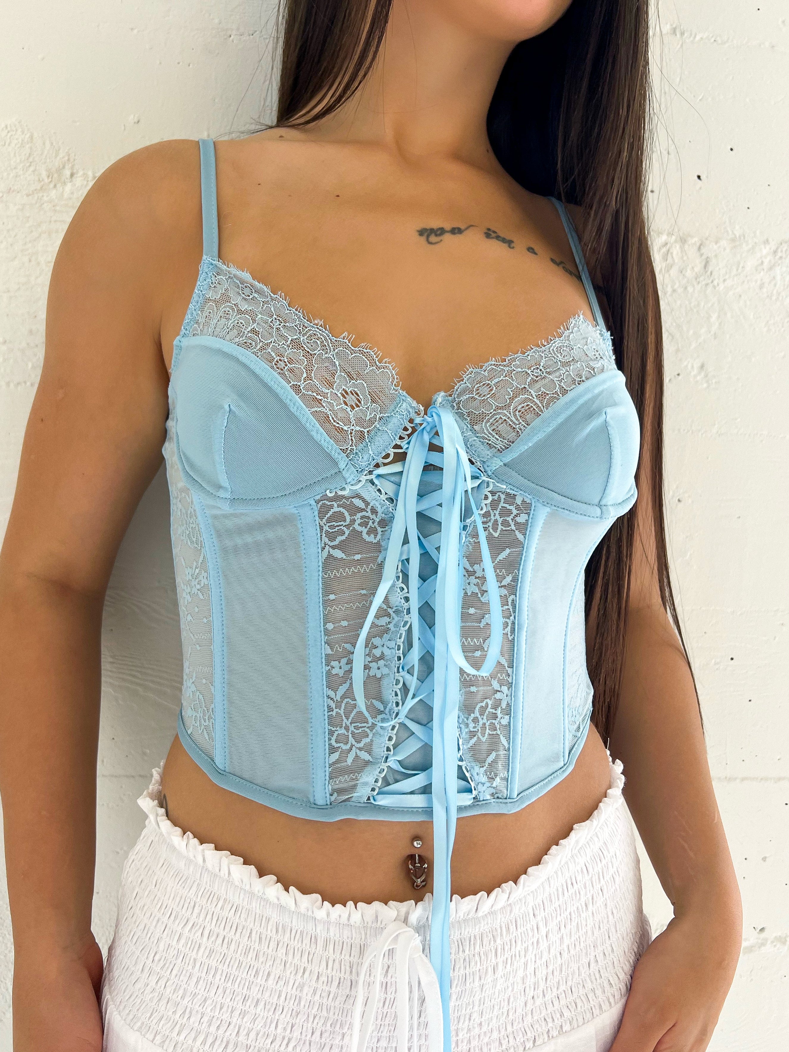 Arianna Corset Top (Baby Blue) - Laura's Boutique, Inc