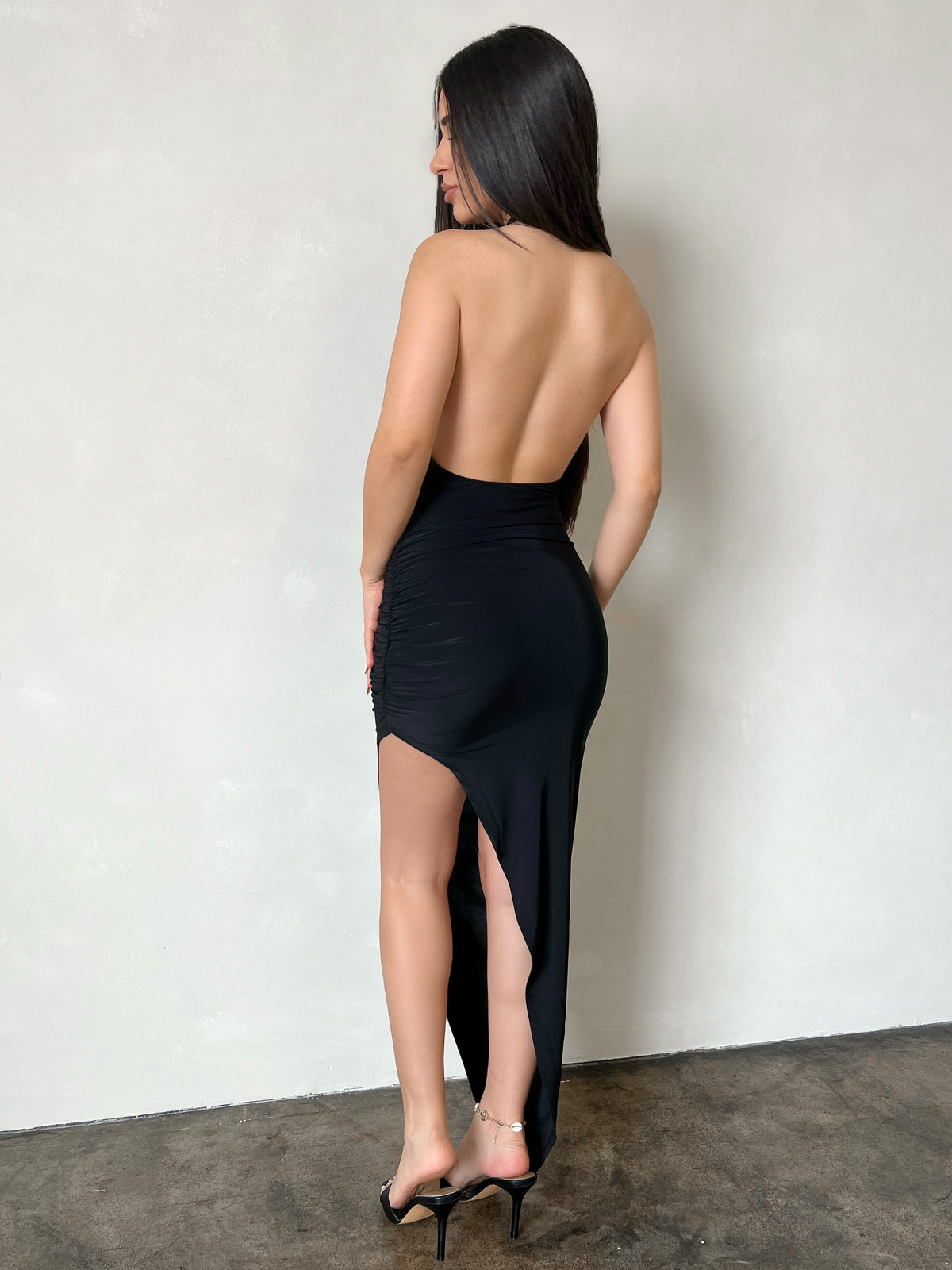 Jasmine Slit Dress (Black)