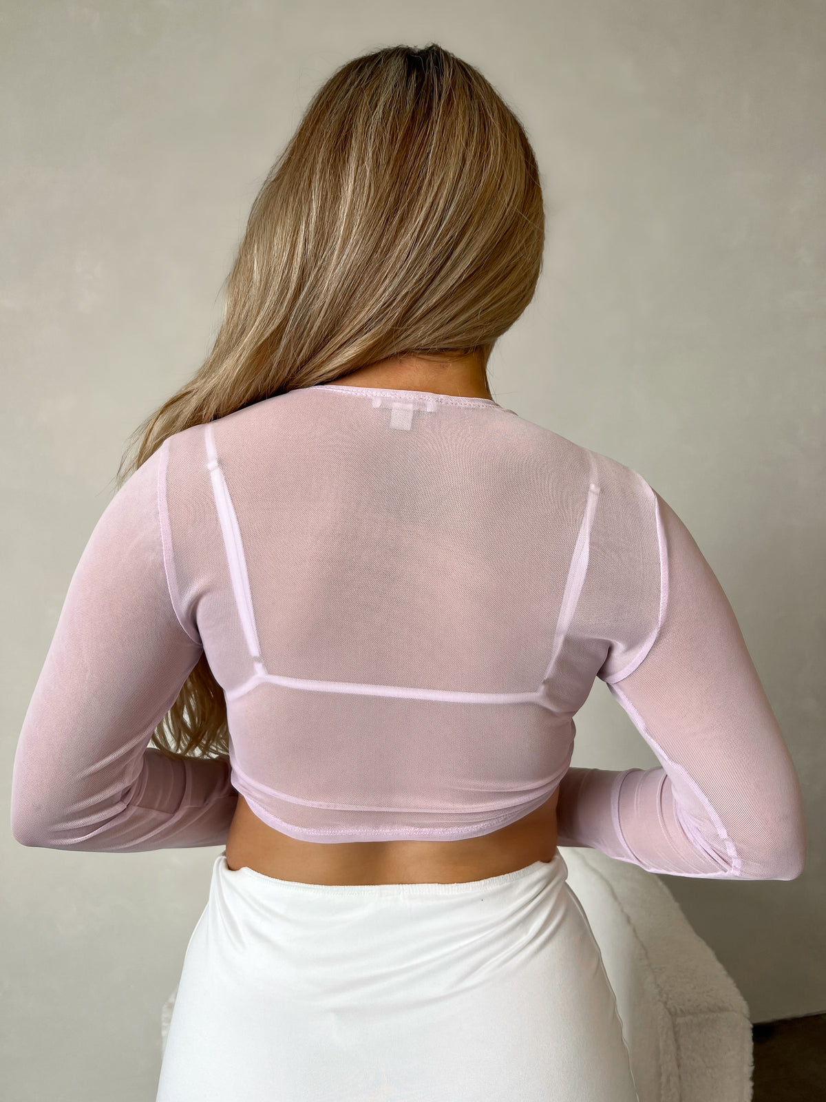 Lianna Long Sleeve Tie Up Top (Lavender)