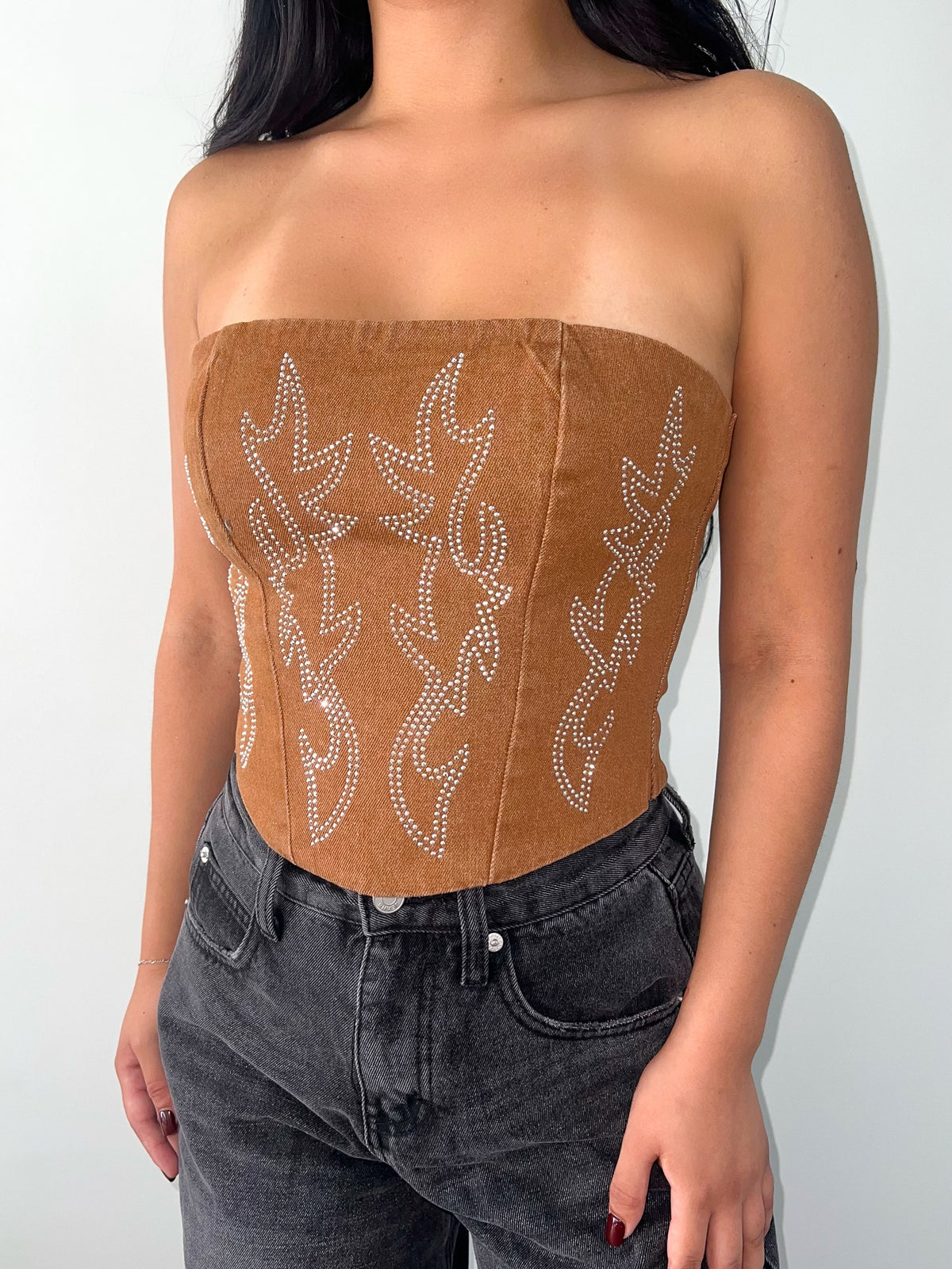 Gabby Corset Top (Hazelnut)