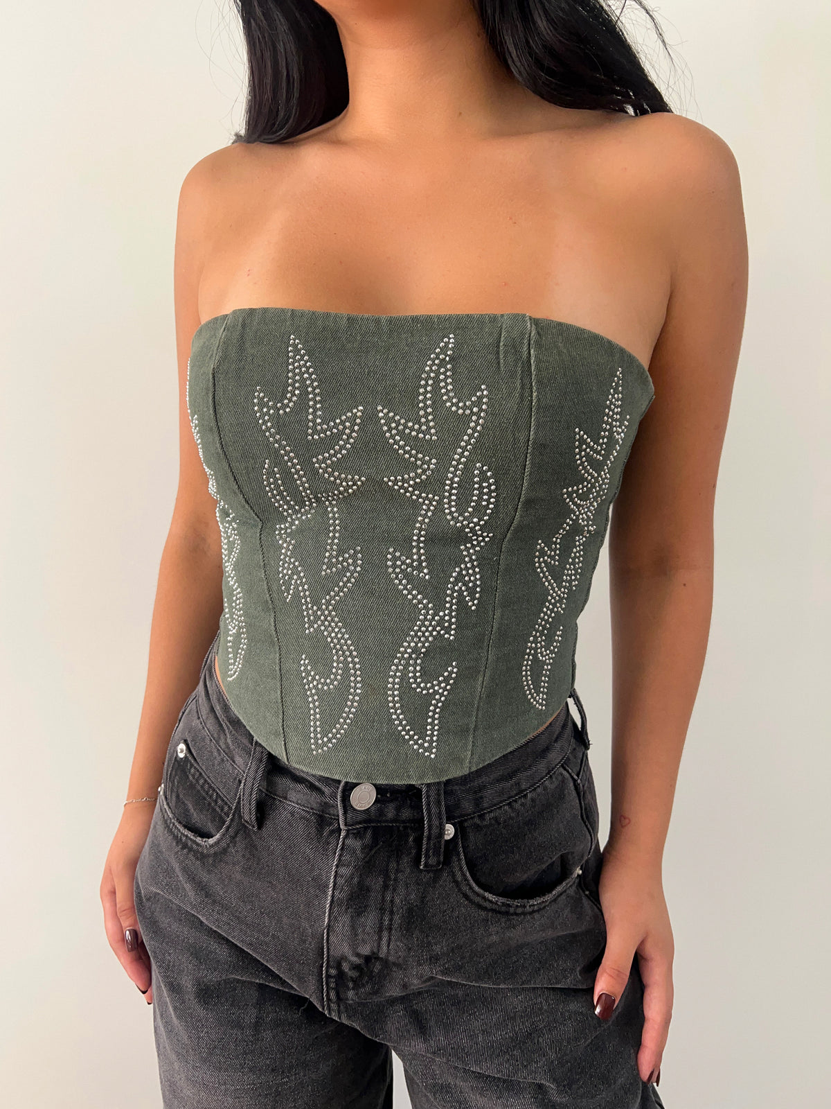 Gabby Corset Top (Green)