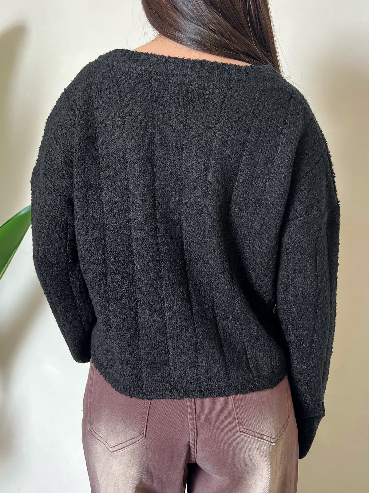 Cynthia Knit Sweater Top (Black)