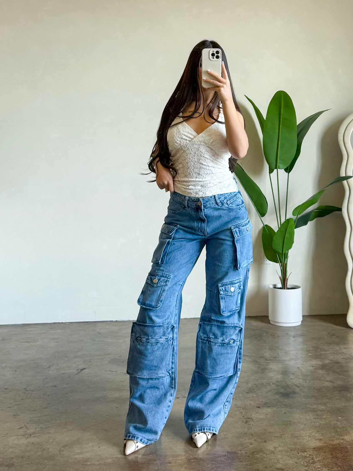 Steph Cargo Jeans (Acid Blue)