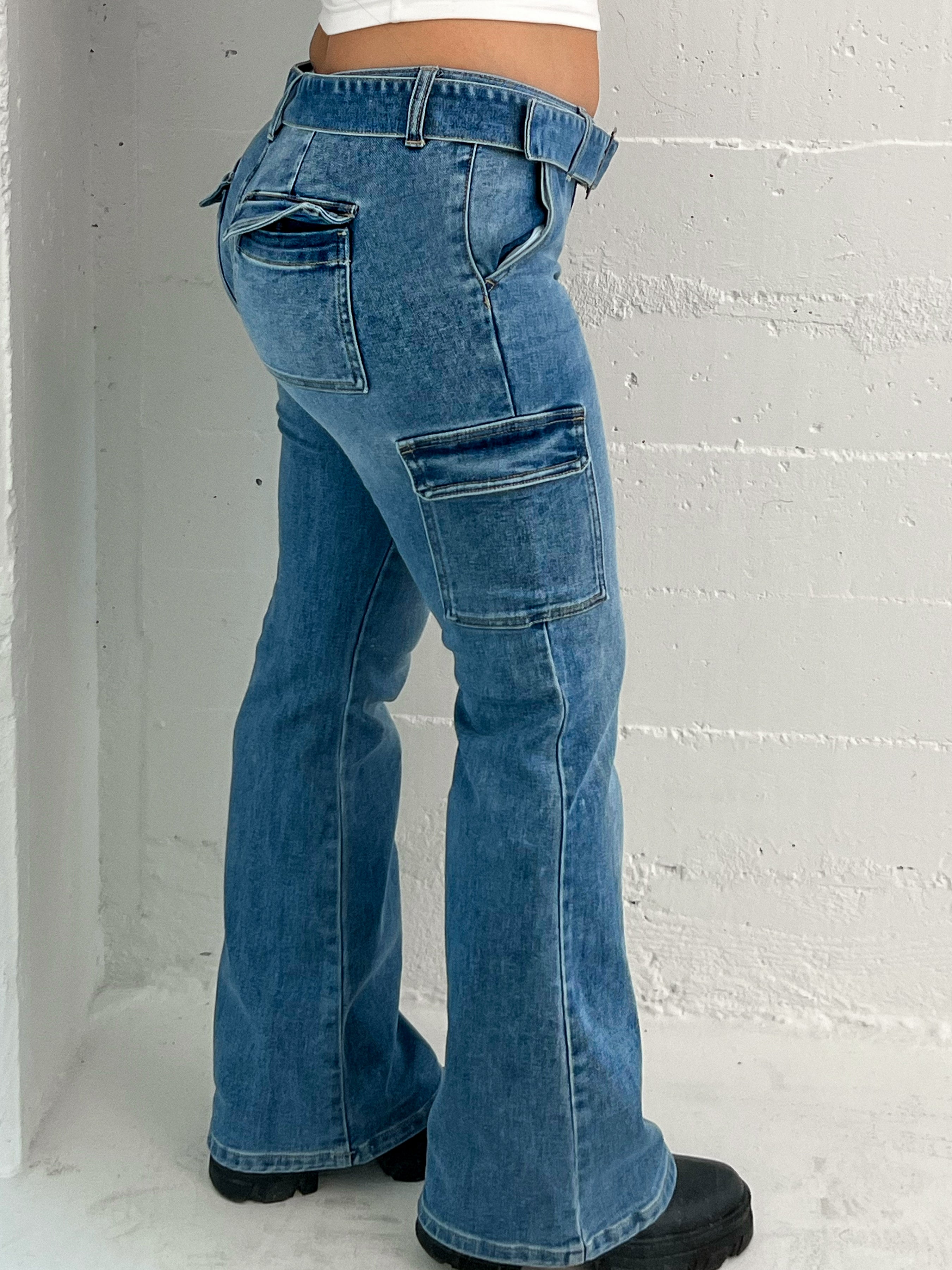 Mayra Low Rise Jeans (Medium Denim) - Laura's Boutique, Inc