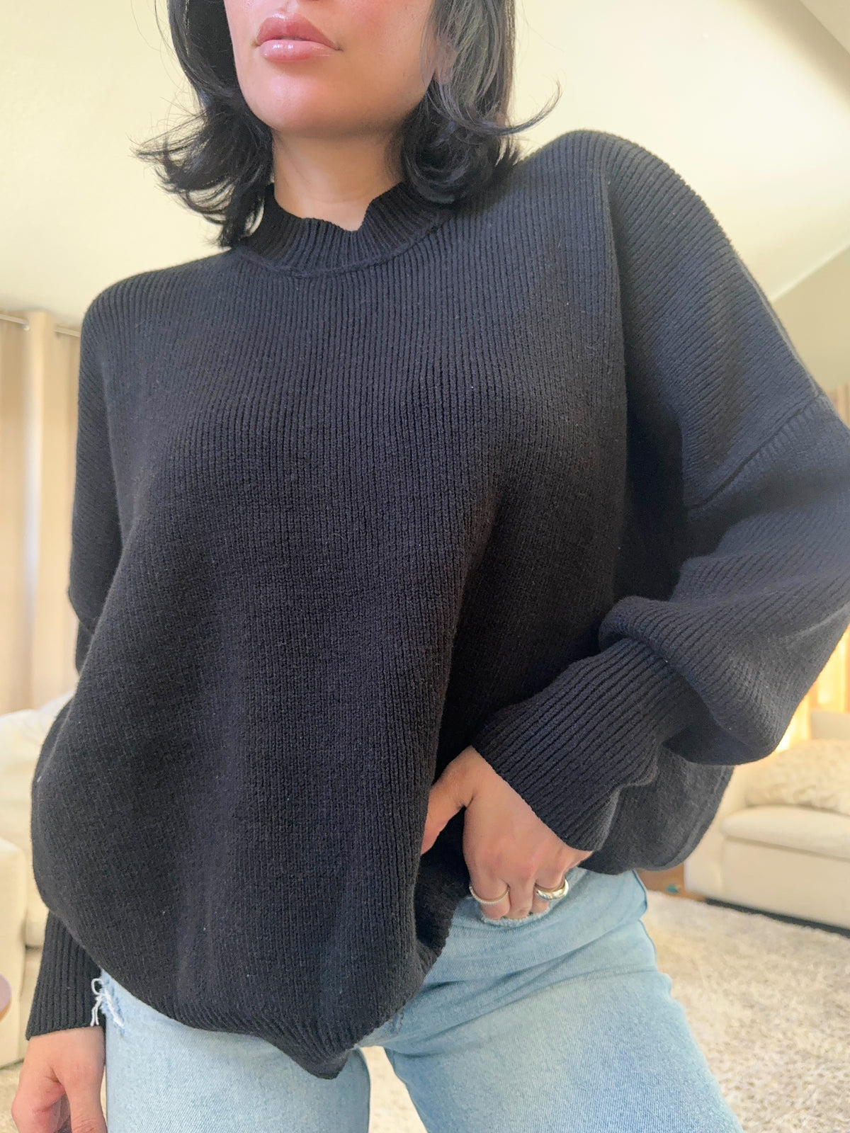 Jackie Oversized Sweater (Black)