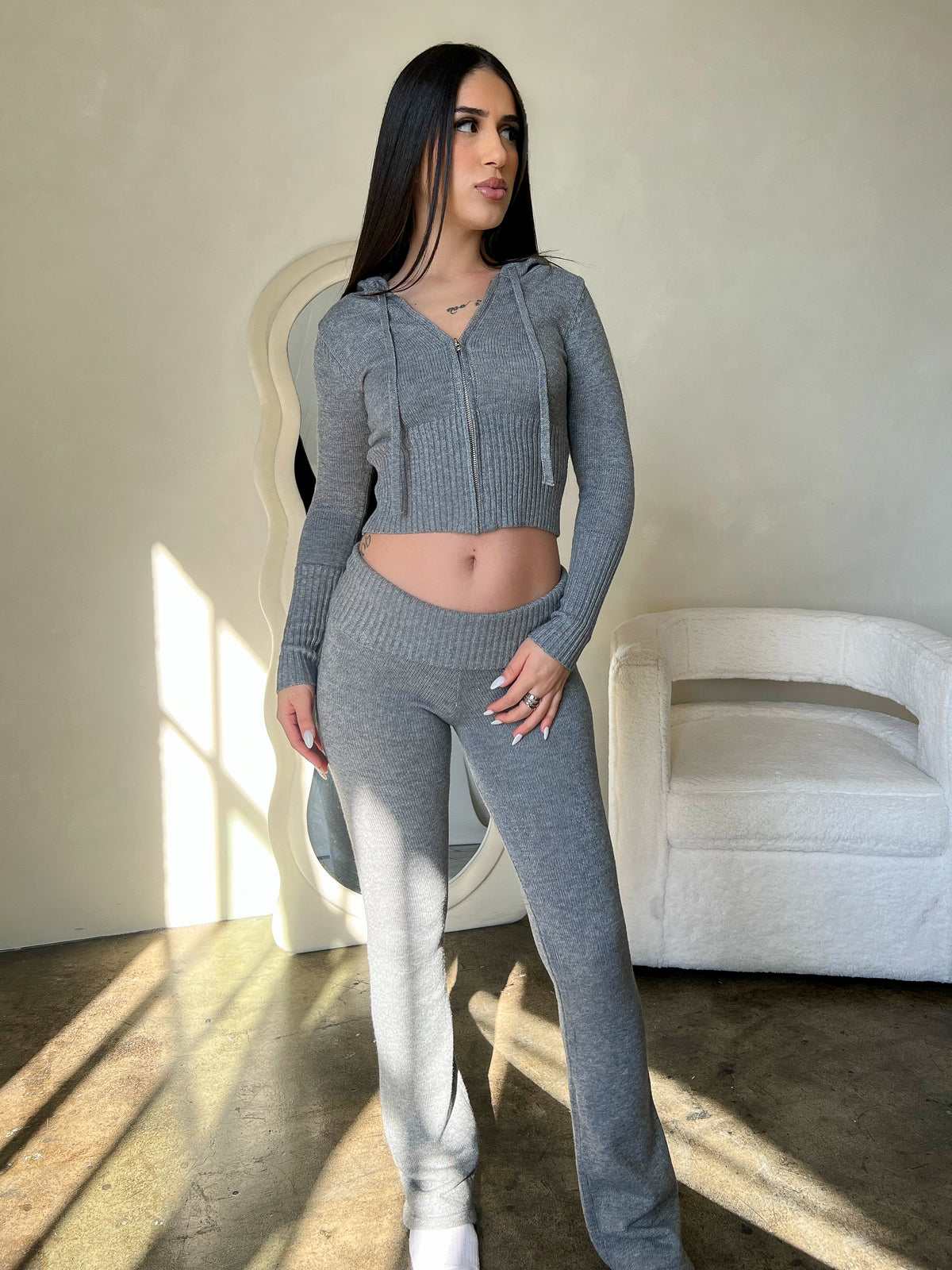 Bianca Knit 2 Piece (Heather Grey)