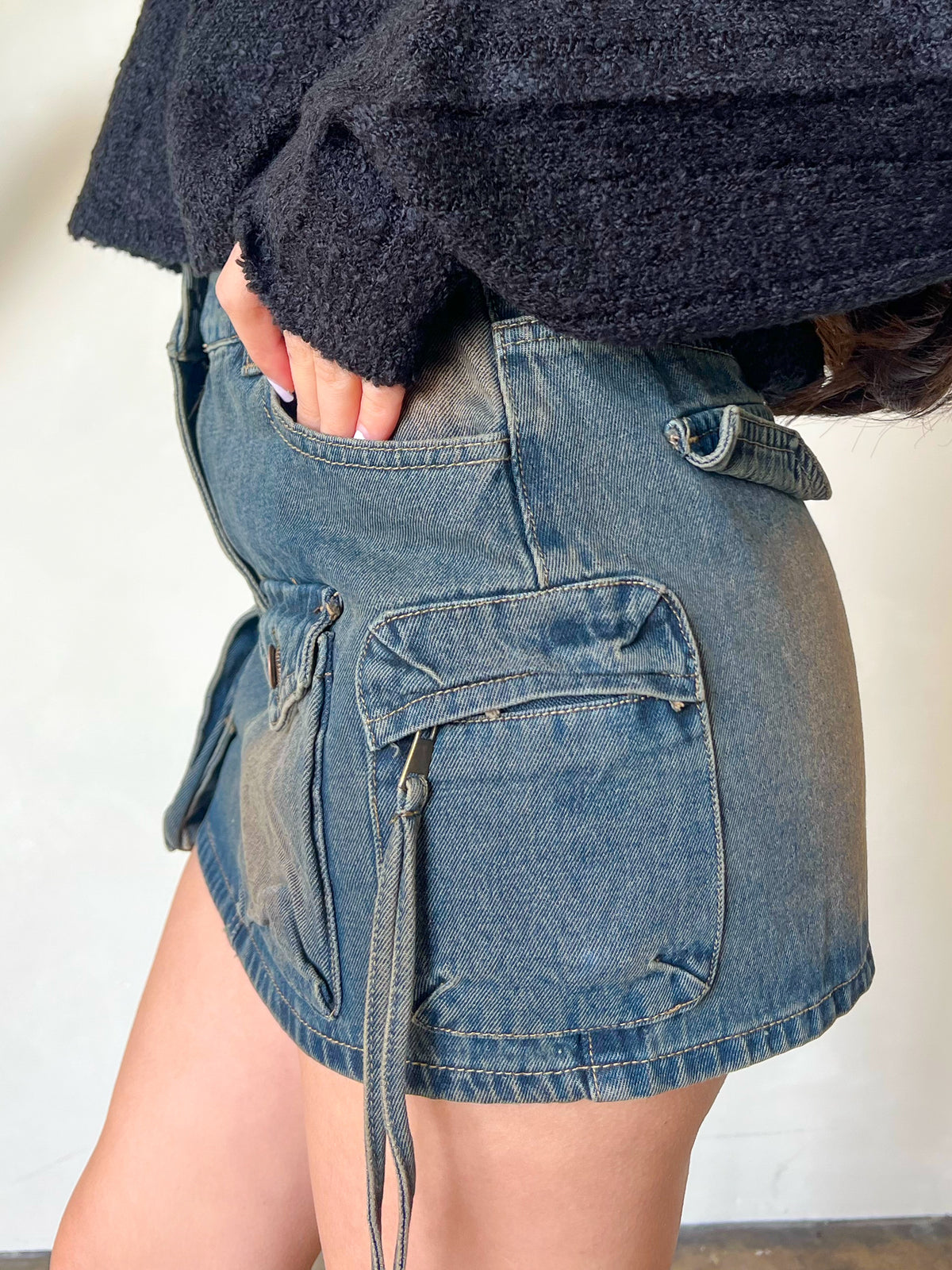 Brittany Denim Skirt (Blue)