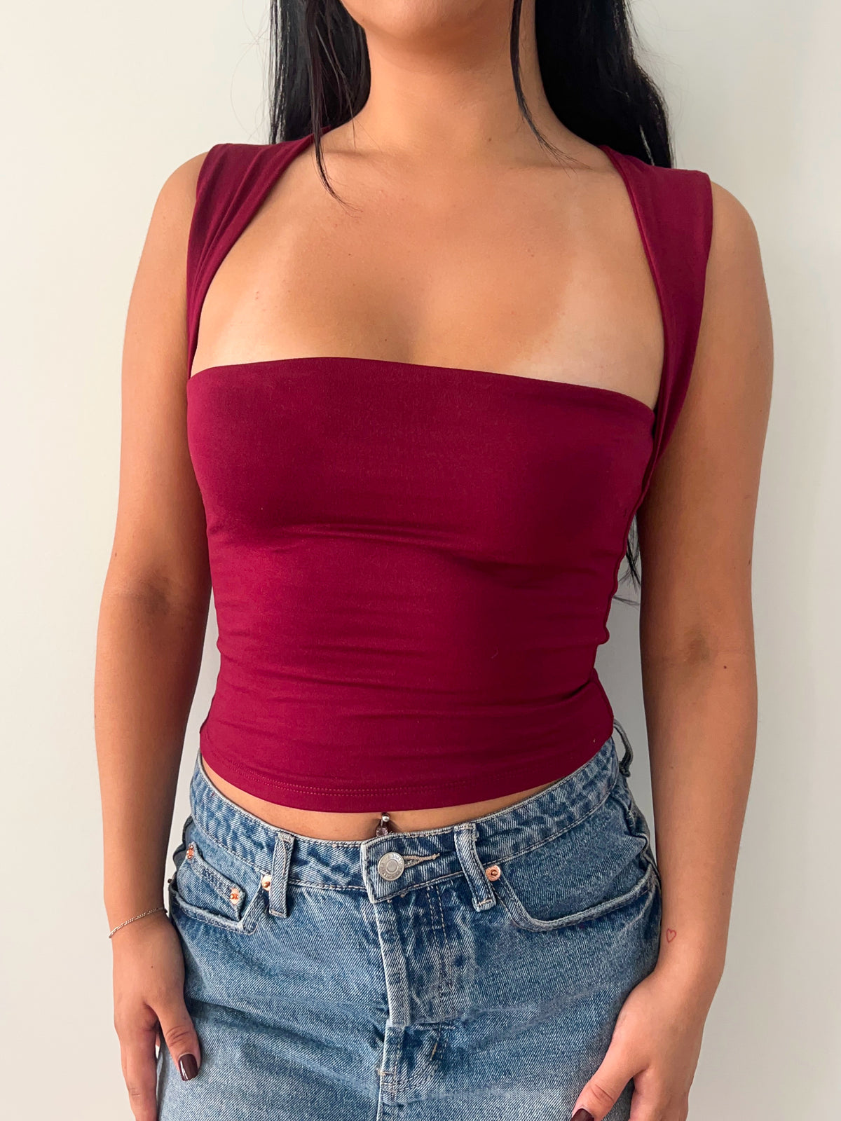 Bianca Crop Top (Burgundy)