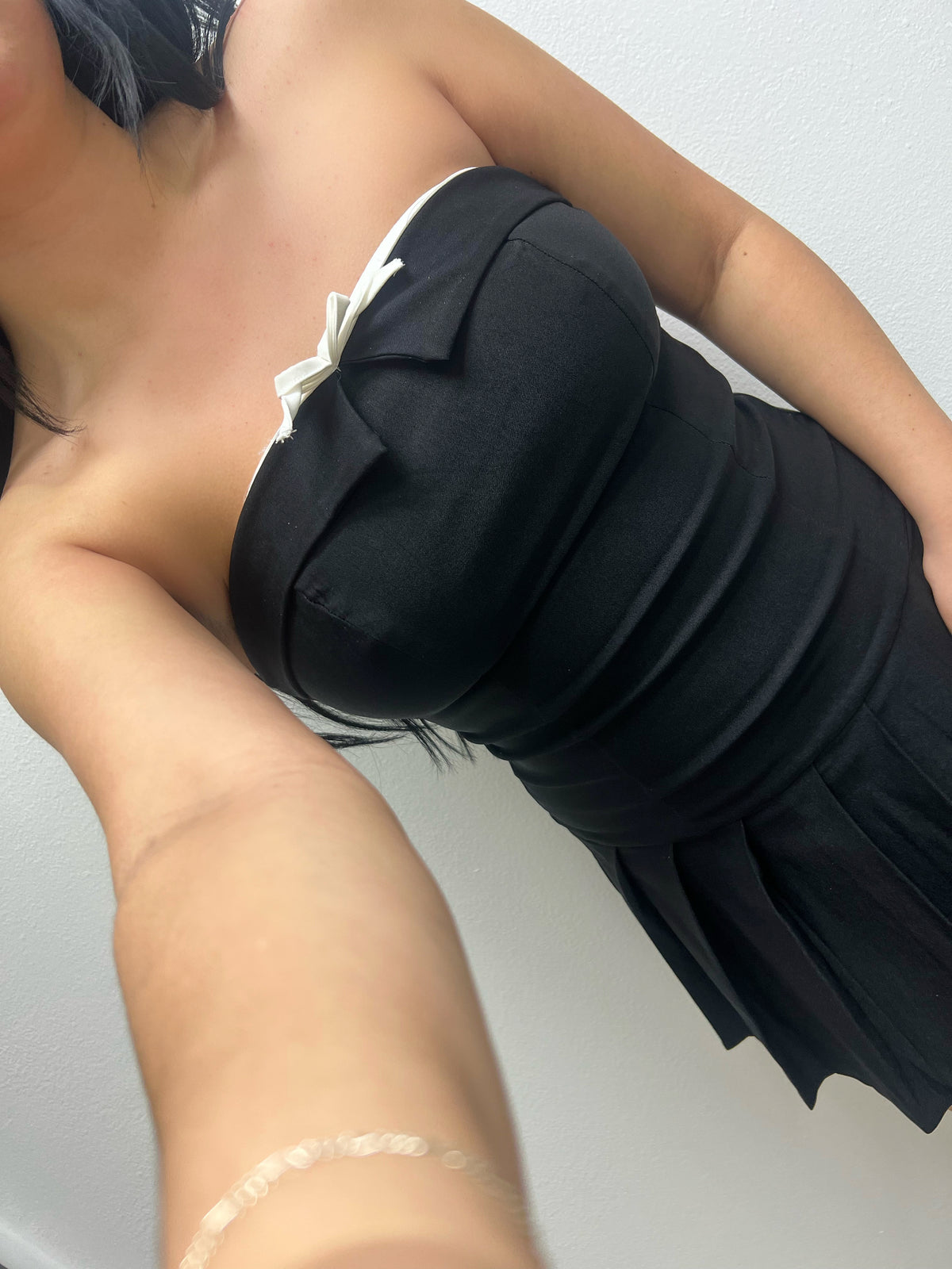Anna Strapless Mini Dress (Black)